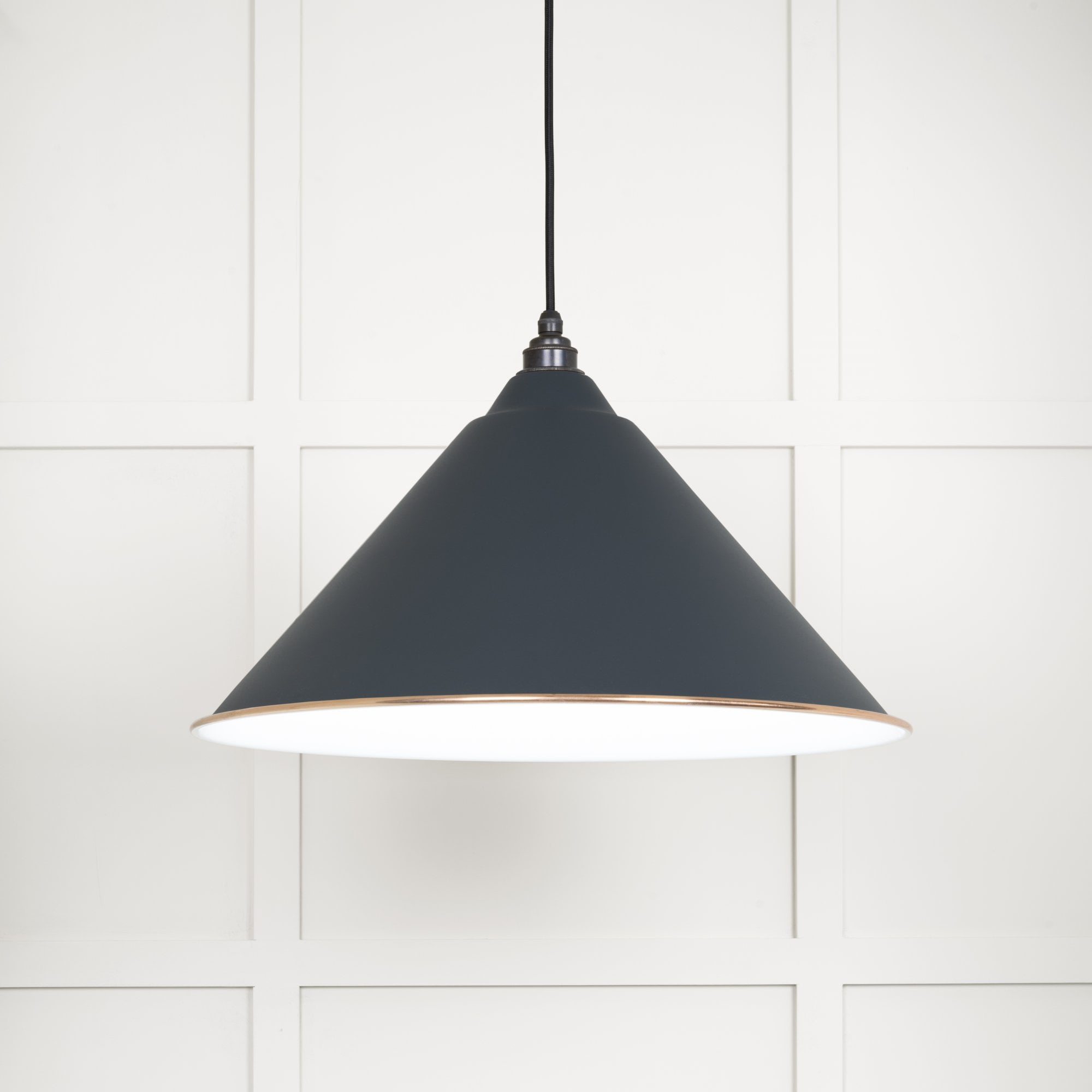 From The Anvil White Gloss Hockley Pendant - Soot (Dark Grey)
