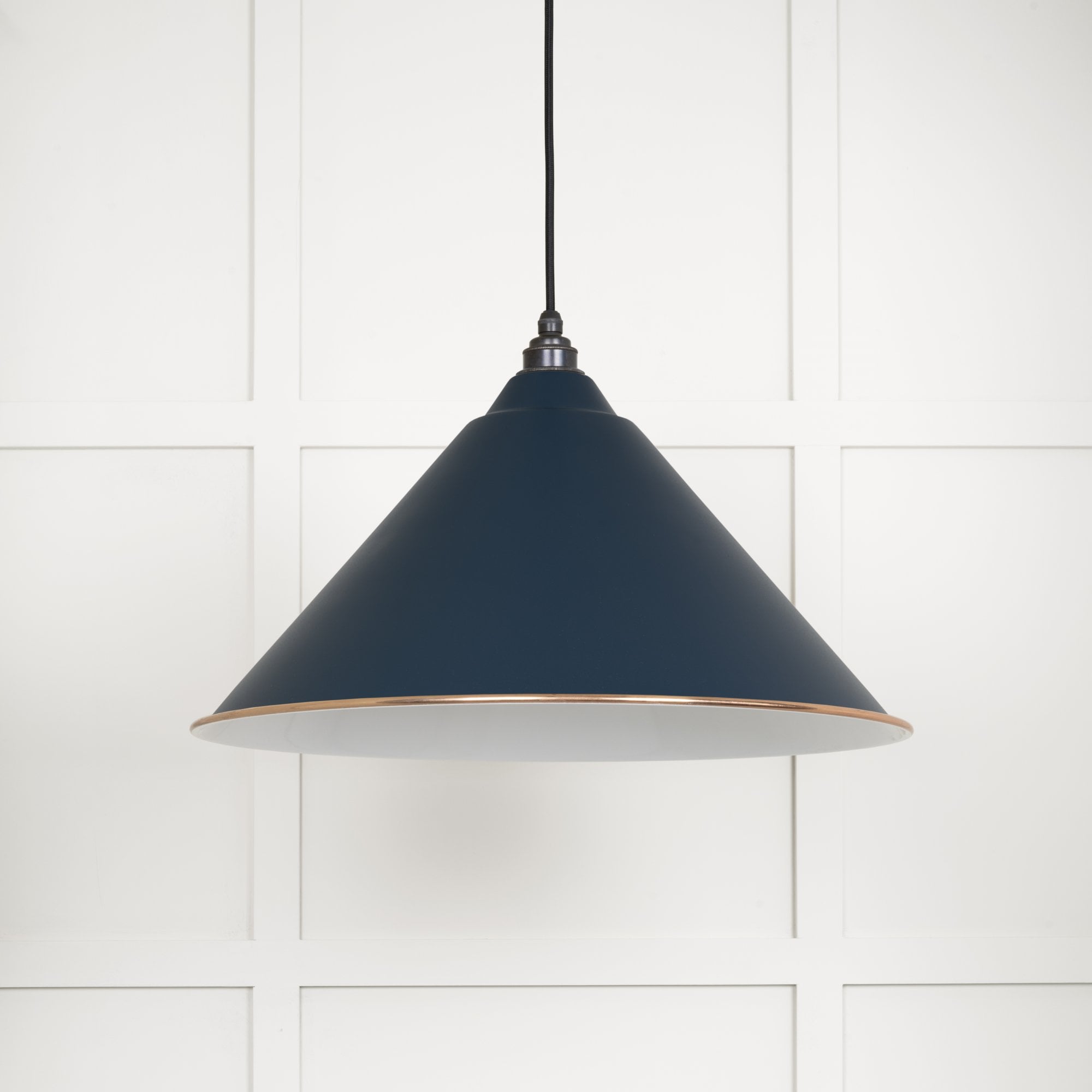From The Anvil White Gloss Hockley Pendant - Dusk (Dark Blue/Grey)
