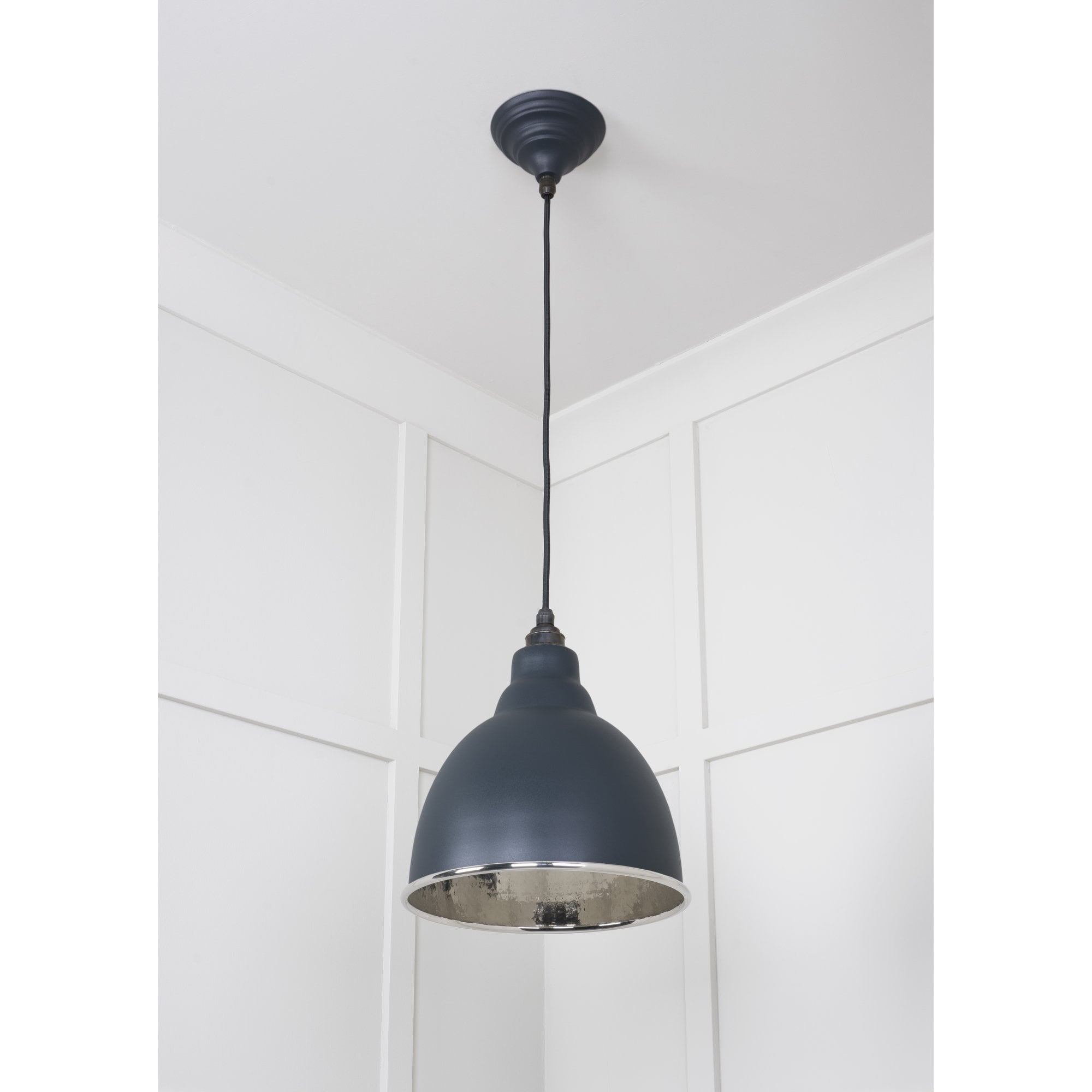 From The Anvil Hammered Nickel Brindley Pendant - Soot (Dark Grey)