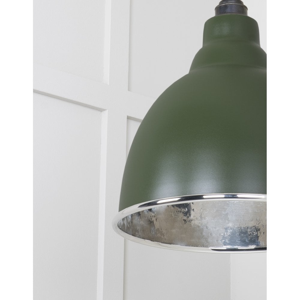 From The Anvil Hammered Nickel Brindley Pendant - Heath (Earthy Green)