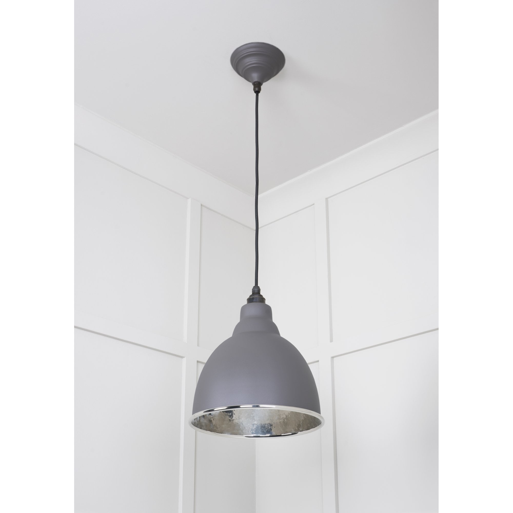 From The Anvil Hammered Nickel Brindley Pendant - Bluff (Warm Grey)