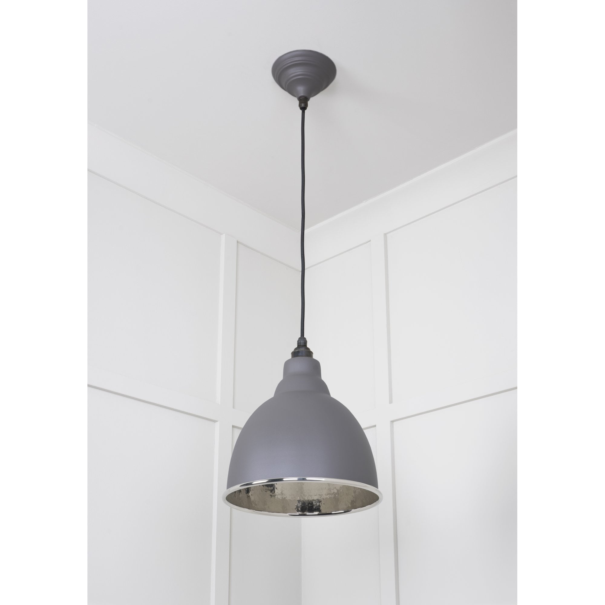 From The Anvil Hammered Nickel Brindley Pendant - Bluff (Warm Grey)