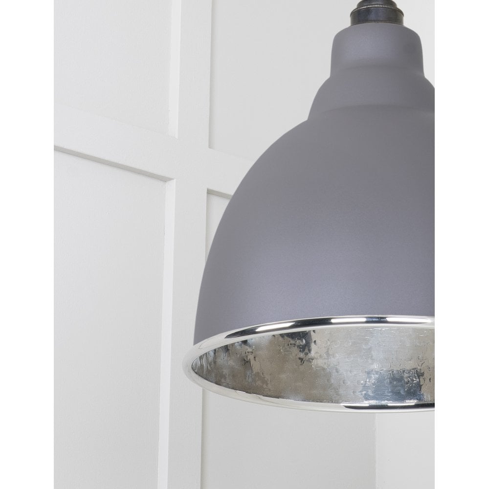 From The Anvil Hammered Nickel Brindley Pendant - Bluff (Warm Grey)