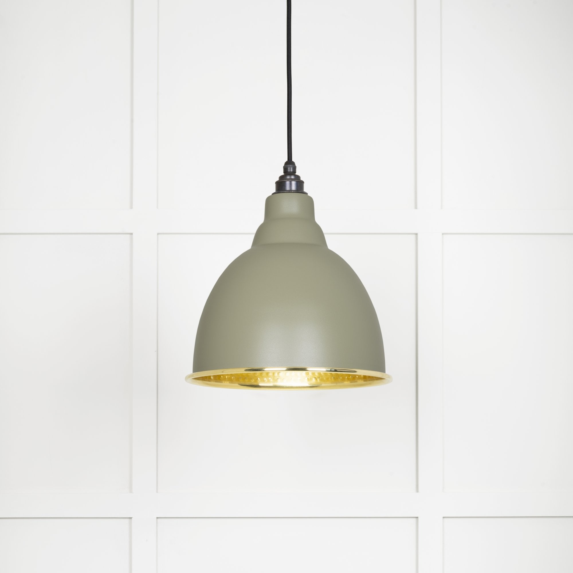 From The Anvil Hammered Brass Brindley Pendant - Tump (Pale Green)