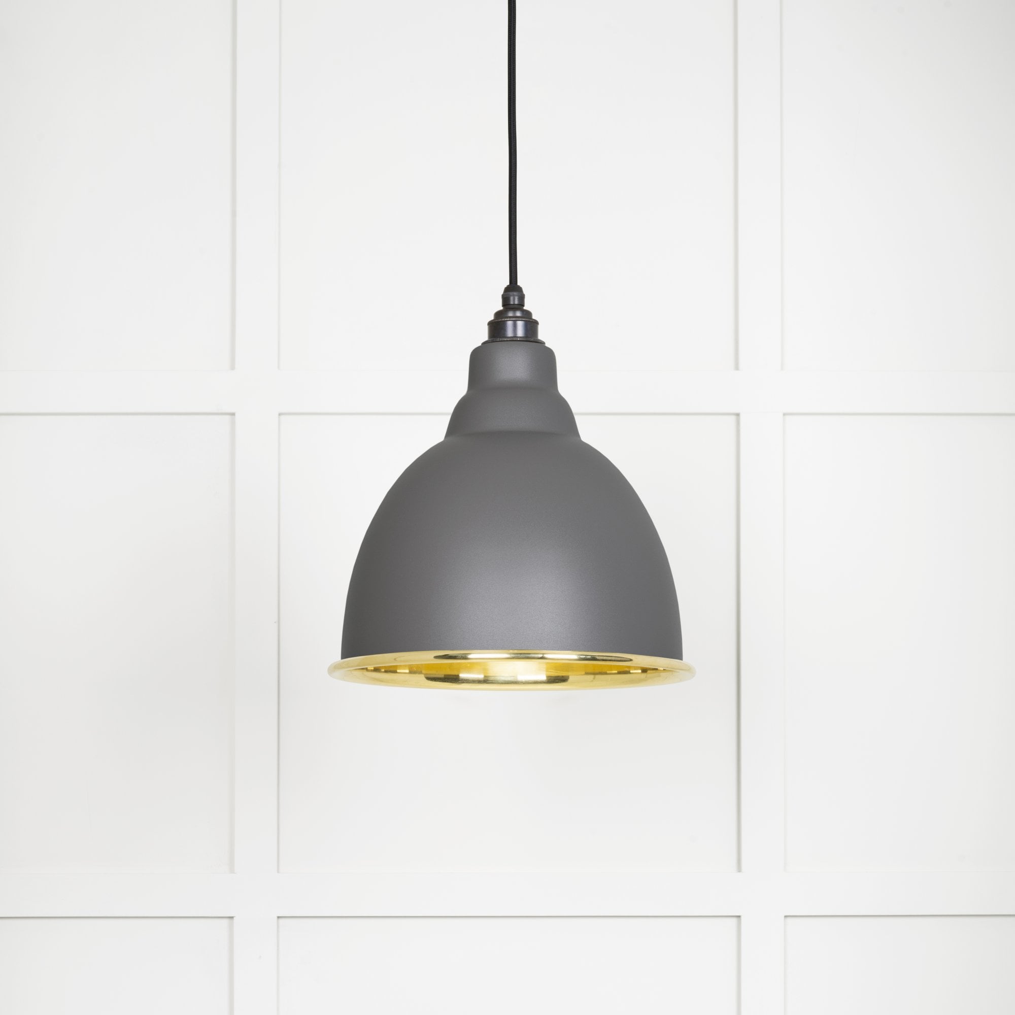 From The Anvil Smooth Brass Brindley Pendant - Bluff (Warm Grey)