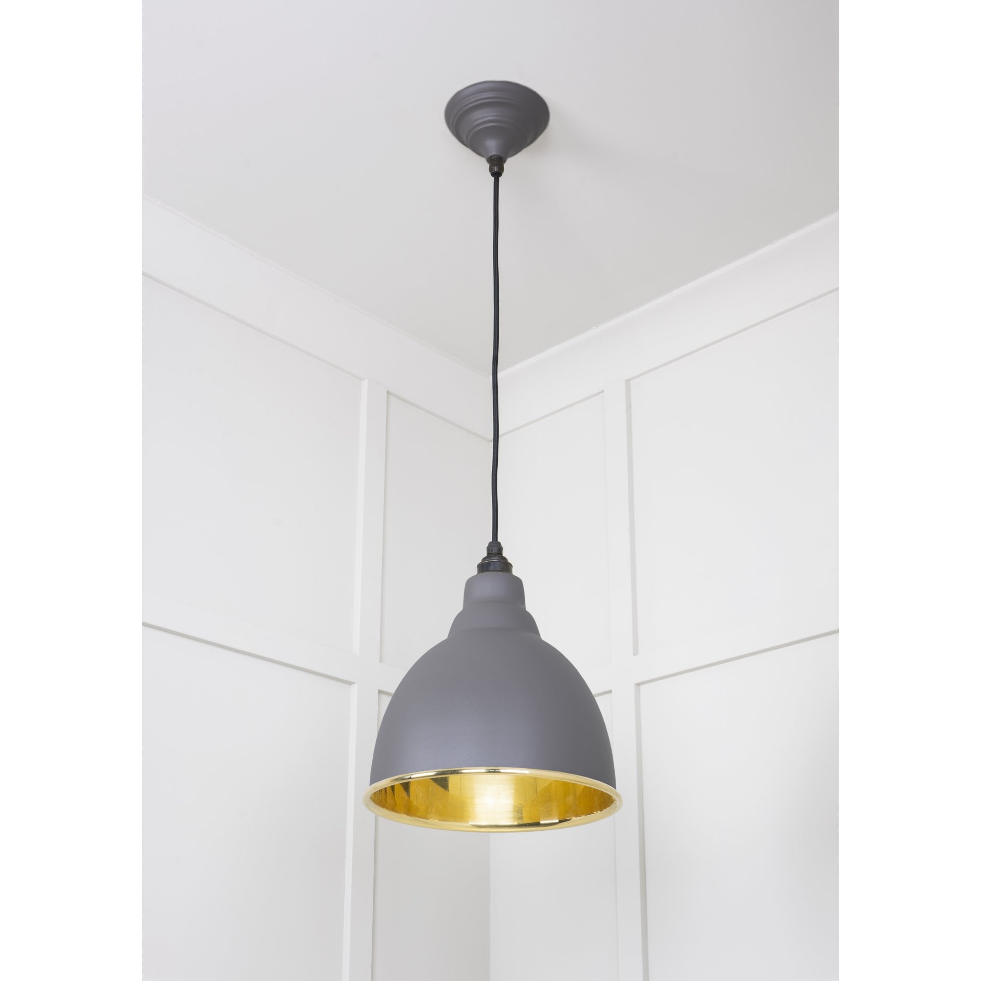 From The Anvil Smooth Brass Brindley Pendant - Bluff (Warm Grey)
