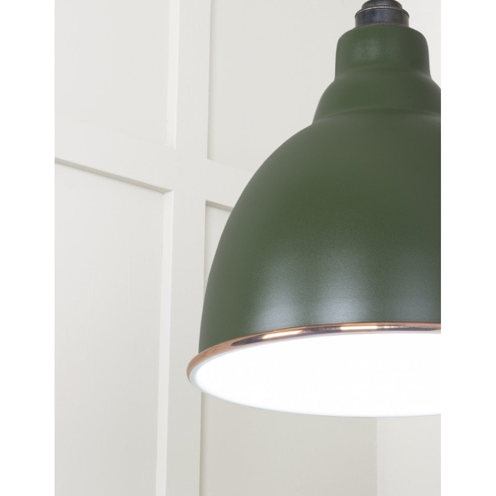 From The Anvil White Gloss Brindley Pendant - Heath (Earthy Green)