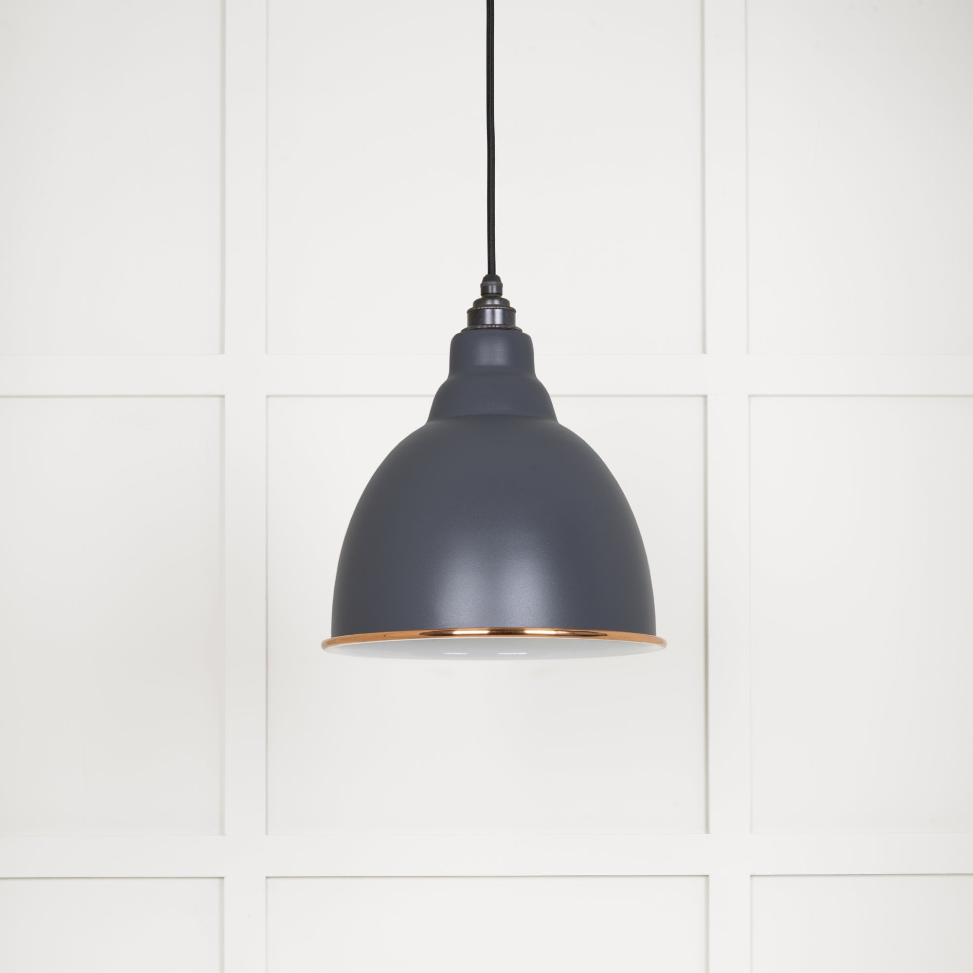 From The Anvil White Gloss Brindley Pendant - Slate (Mid Grey)