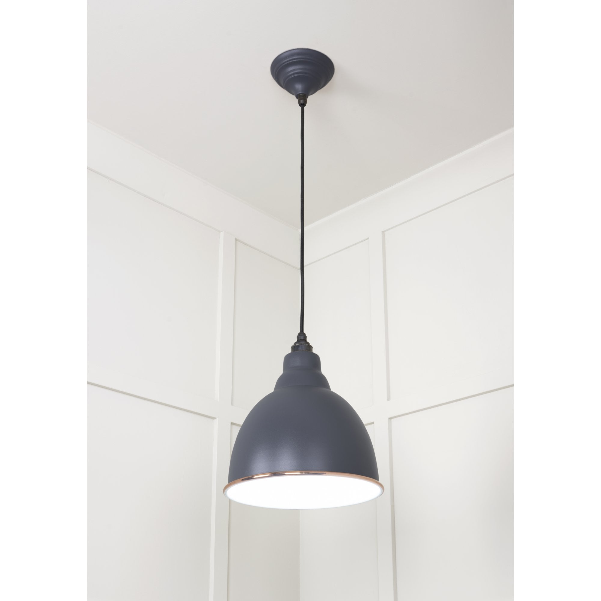 From The Anvil White Gloss Brindley Pendant - Slate (Mid Grey)