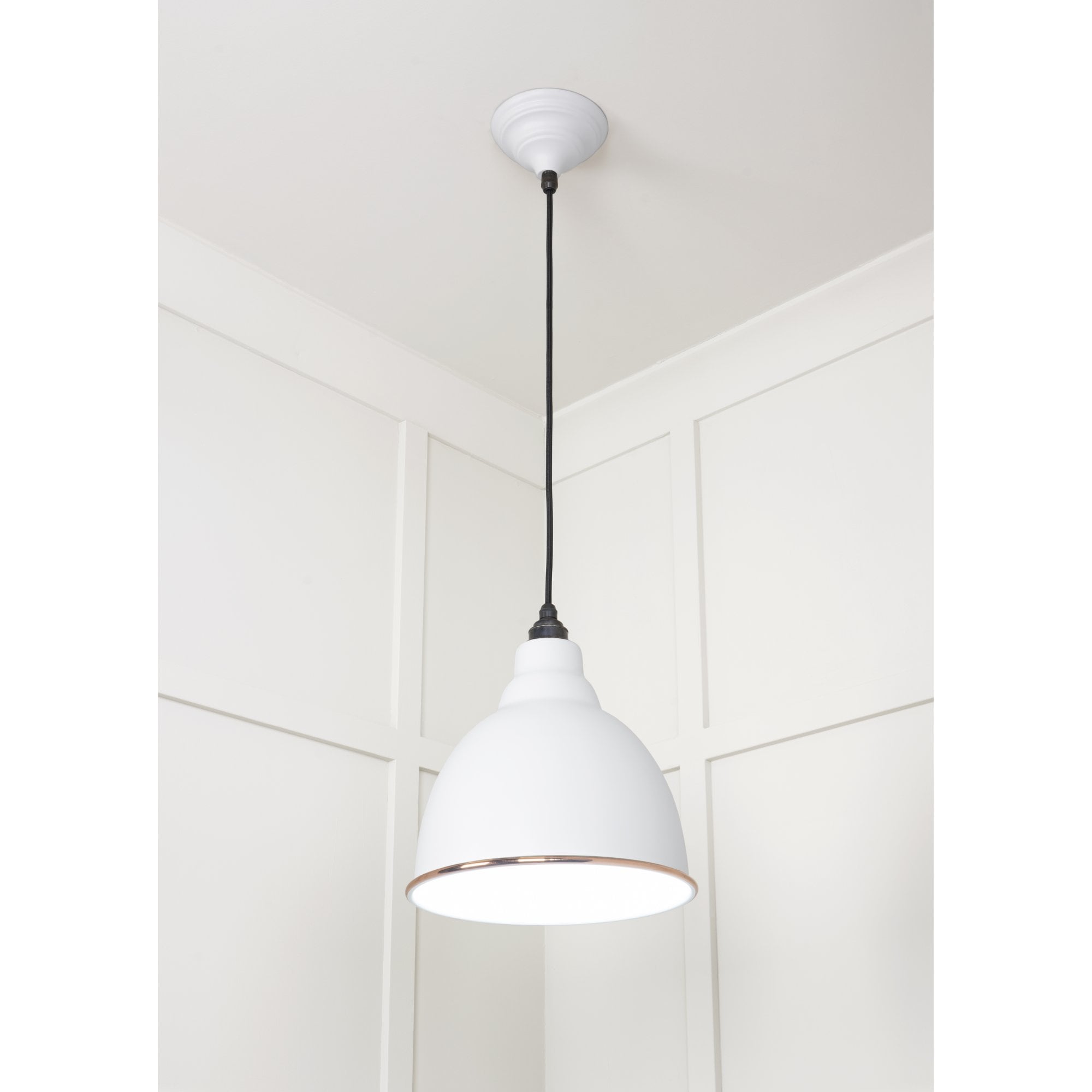 From The Anvil White Gloss Brindley Pendant - Flock (Matt White)