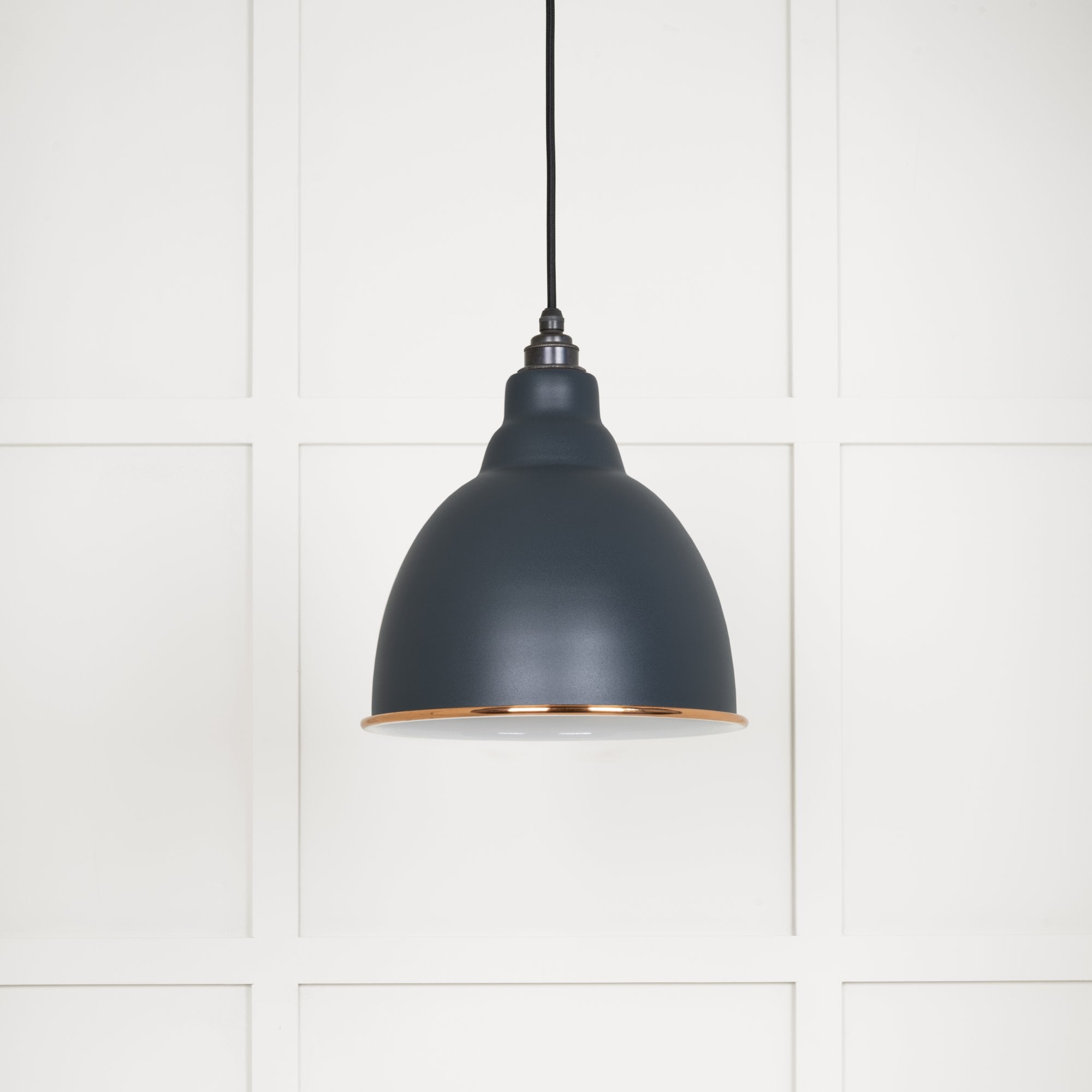 From The Anvil White Gloss Brindley Pendant - Soot (Dark Grey)