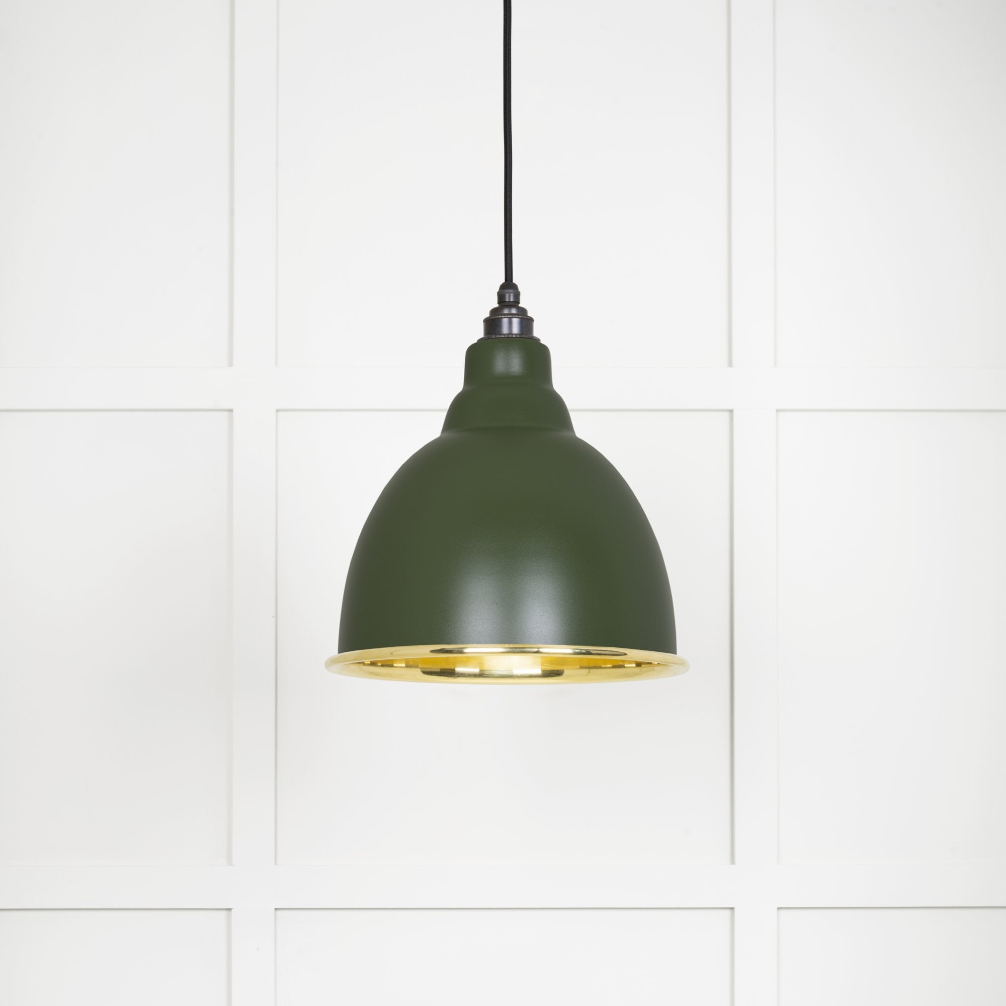 From The Anvil Smooth Brass Brindley Pendant - Heath (Earthy Green)