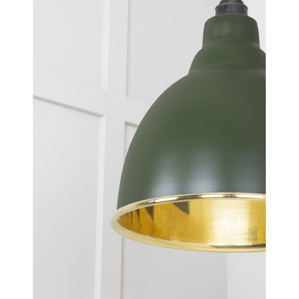 From The Anvil Smooth Brass Brindley Pendant - Heath (Earthy Green)