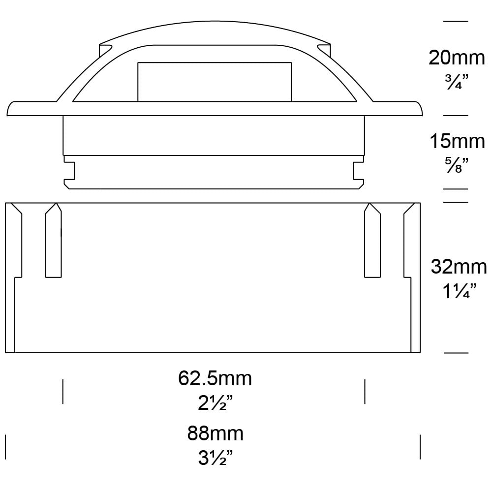 Hunza Pure LED Path Light Surface Mount 2 Facet Opposites - Copper - Low Voltage