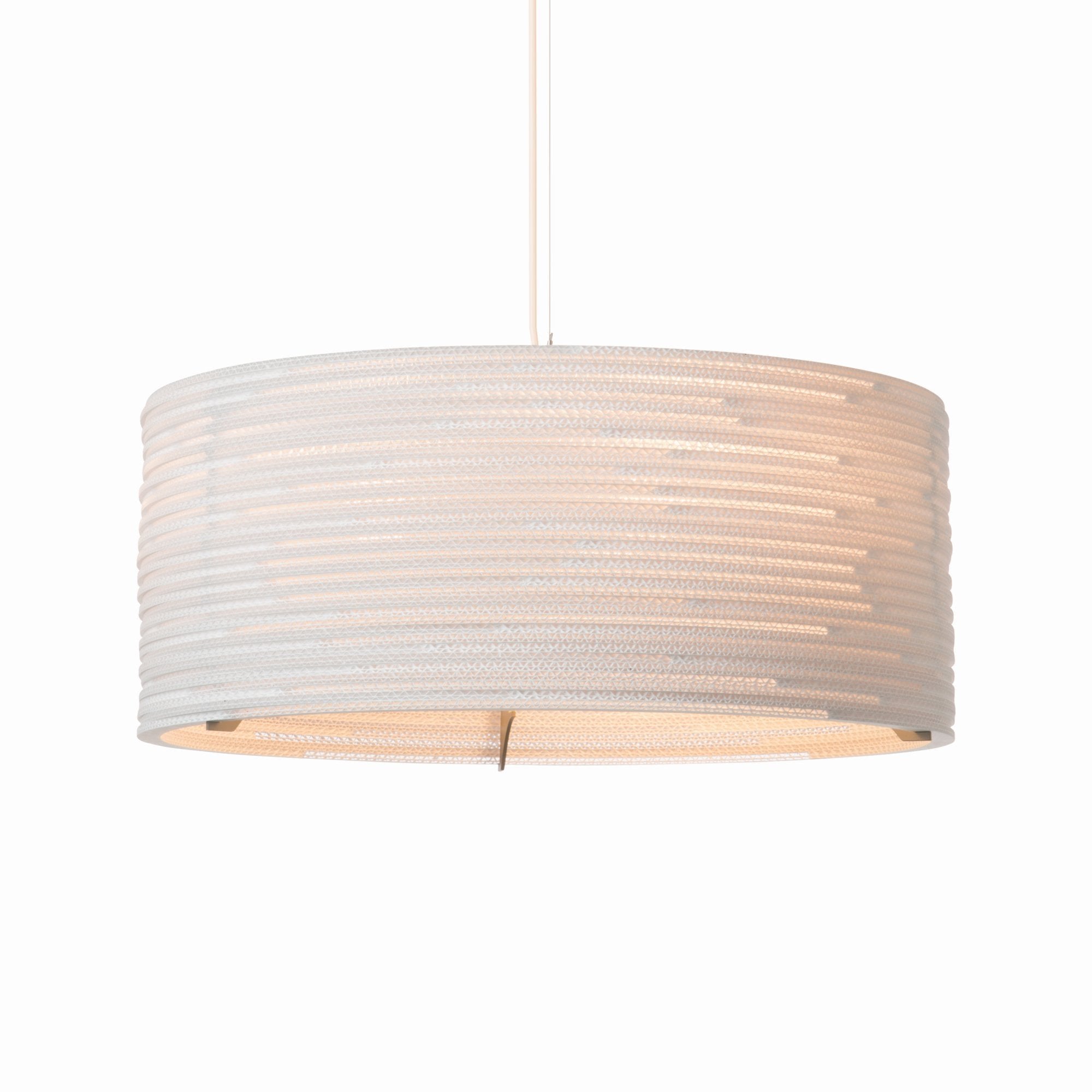 Graypants Scraplights Drum 24 Pendant with Glass Diffuser- White - 61cm Diameter