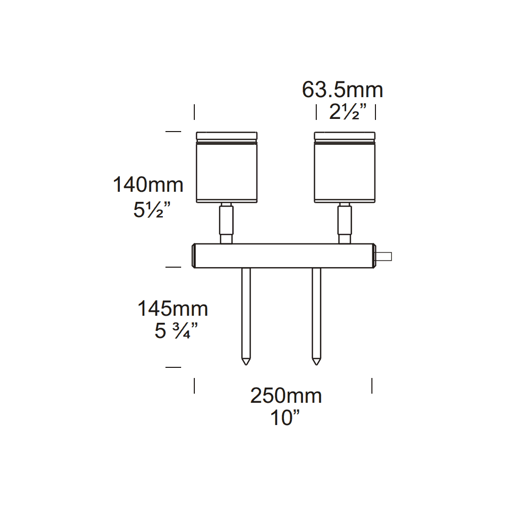 Hunza Twin Bar Light - Stainless Steel - Low Voltage