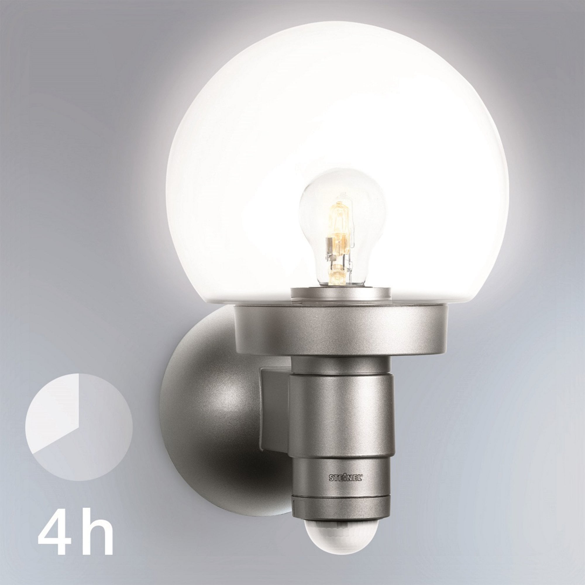 Steinel L 115 S Classic Globe Wall light with 240 degree PIR - Anthracite