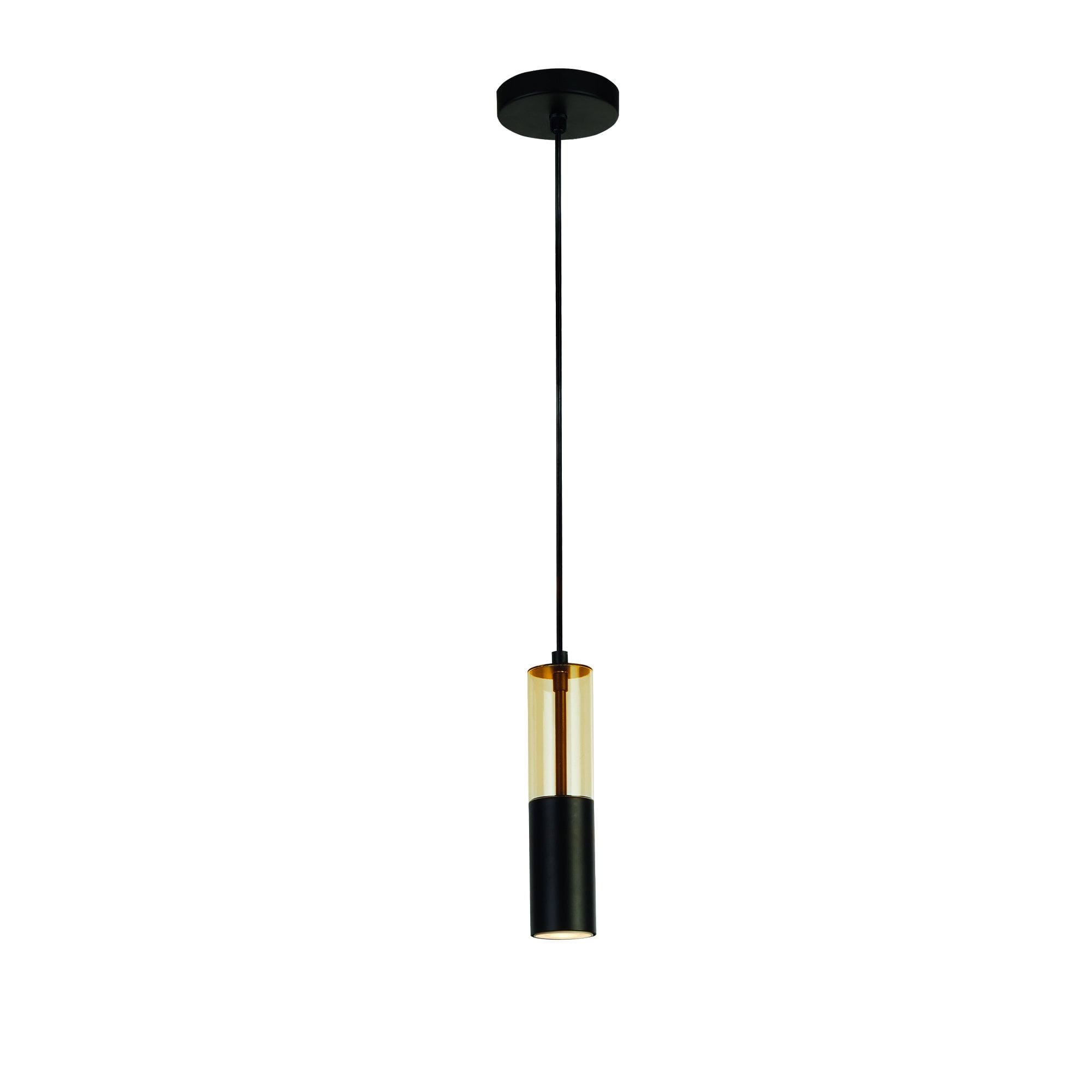 Searchlight Maud Ceiling Pendant - Amber Acrylic & Black