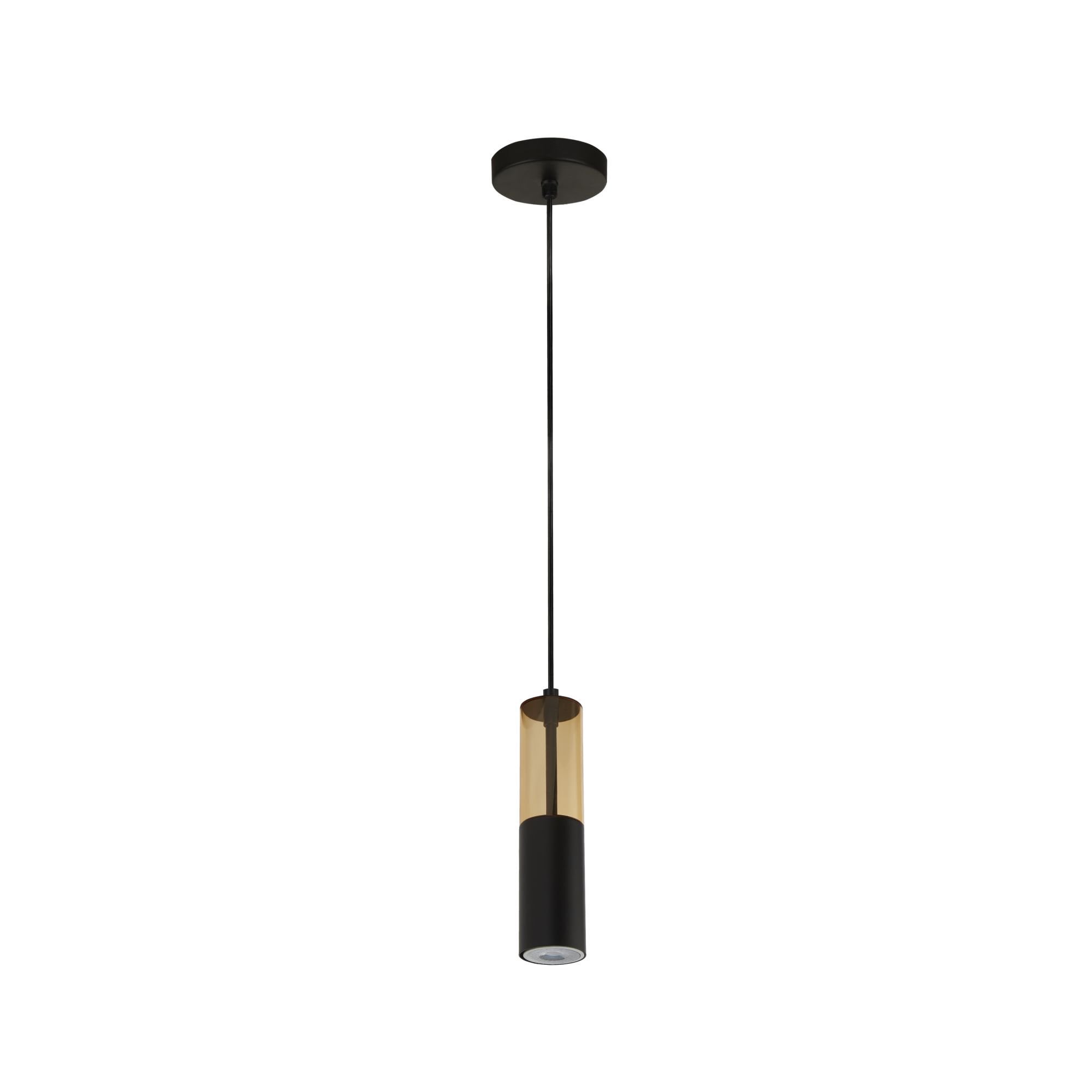 Searchlight Maud Ceiling Pendant - Amber Acrylic & Black