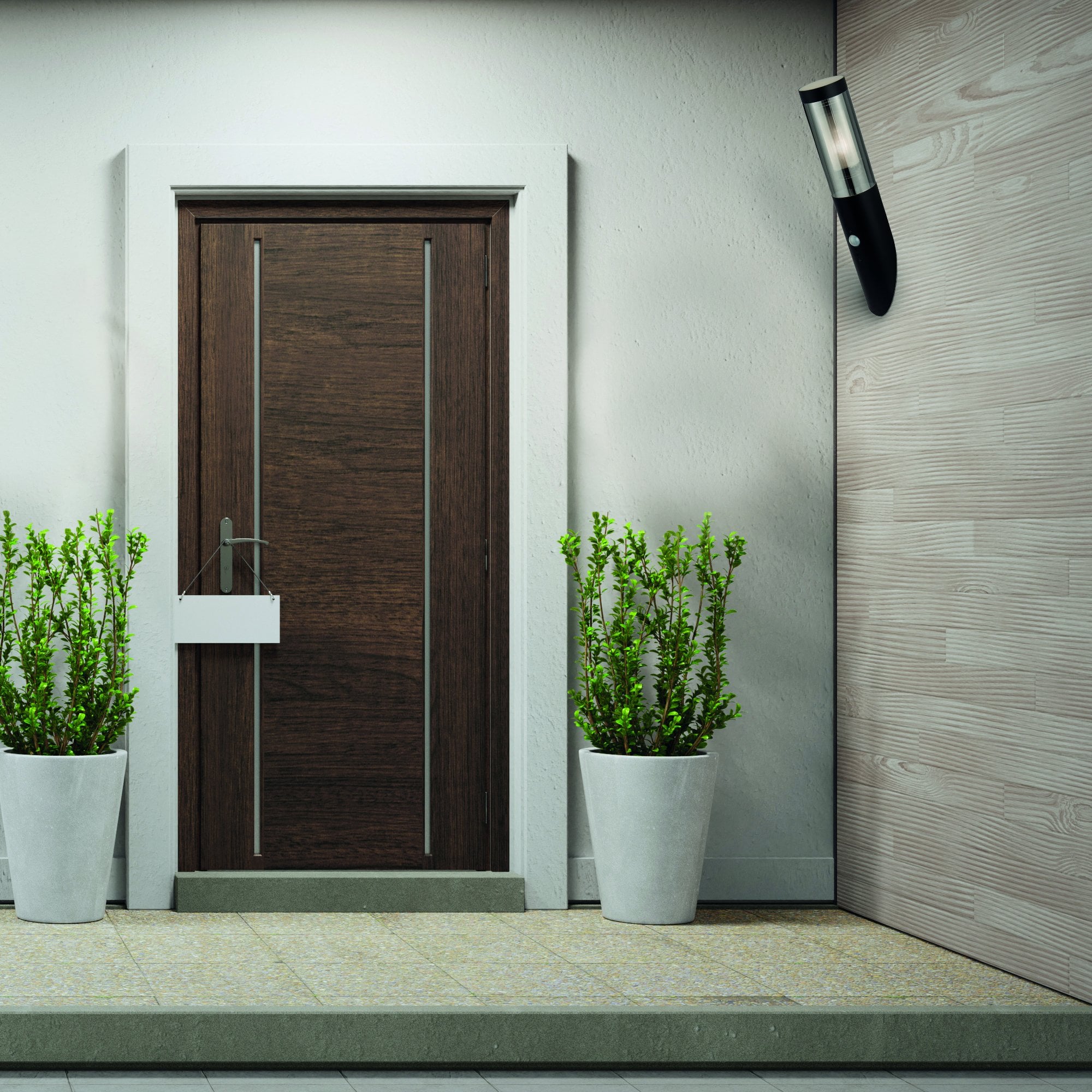 Searchlight Barnet Outdoor IP44 PIR Wall Light - Black & Smoked Diffuser