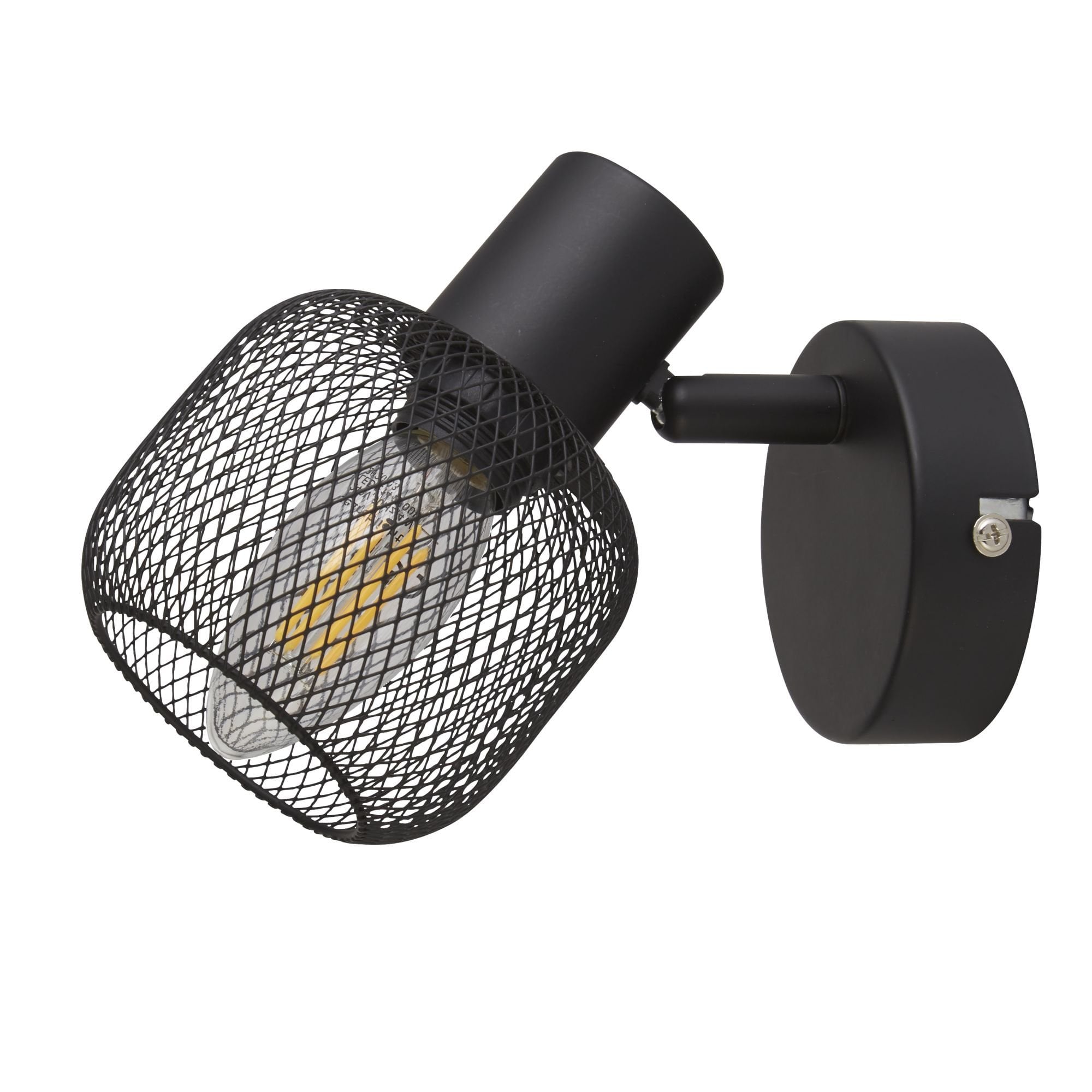 Searchlight McLeod Cage Spotlight Wall Light - Black