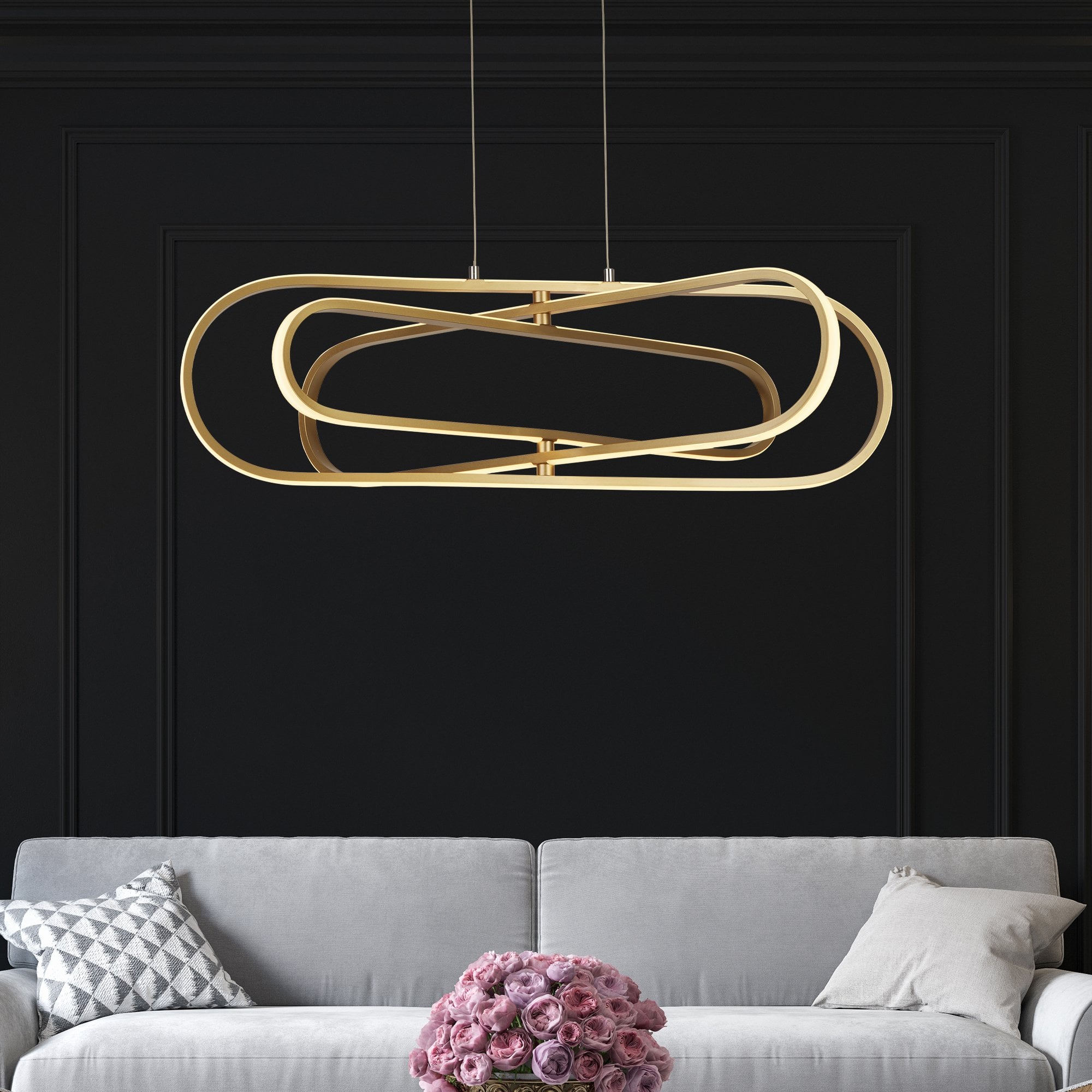 Searchlight Carmel LED Ceiling Pendant  - Gold Aluminium