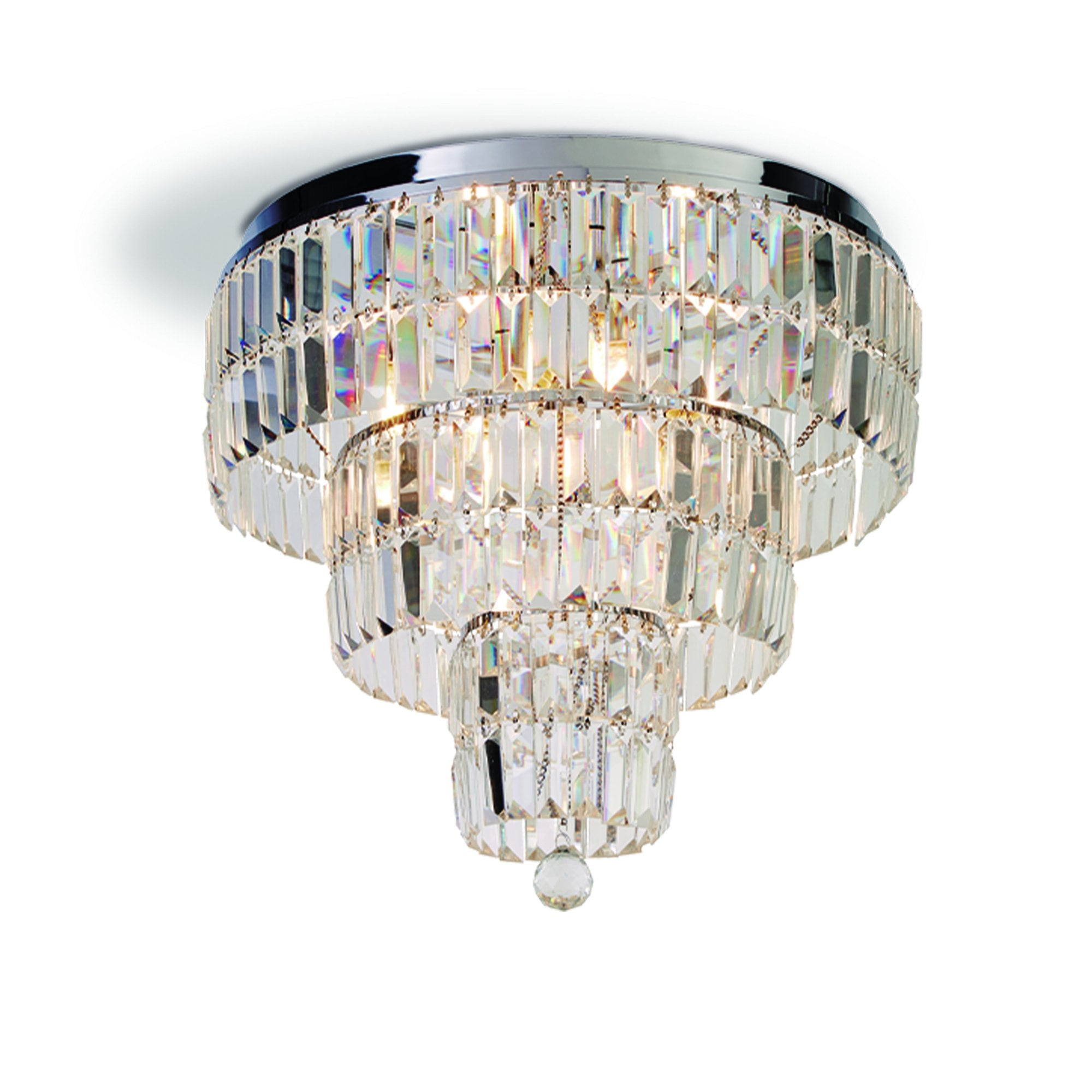 Searchlight Edith 6 Light IP44 Ceiling Light - Chrome & Clear Glass