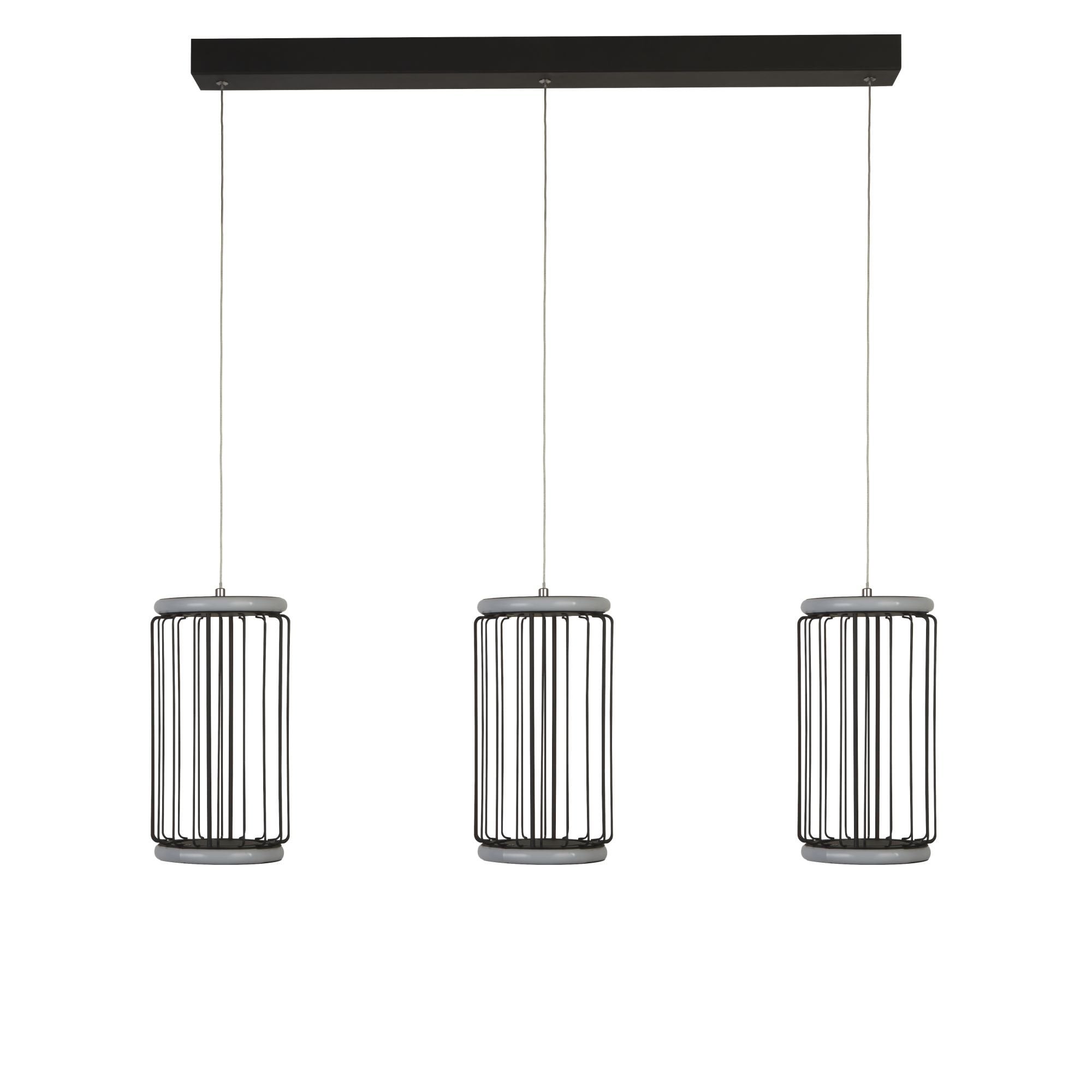 Searchlight Canova 3 Light Cage LED Bar Ceiling Pendant  - Black Metal