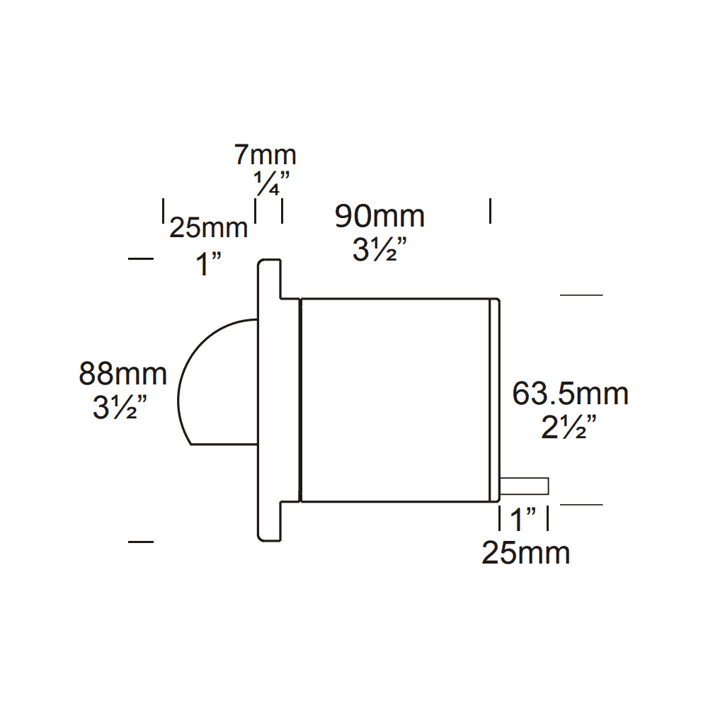 Hunza Step Light Solid Eyelid GU10 - Powder Coat - Mains