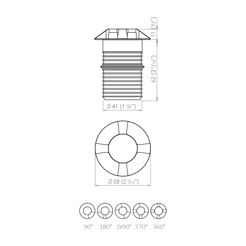 LuxR M2 Path Light 4-Way 360º- Stainless Steel - Low Voltage