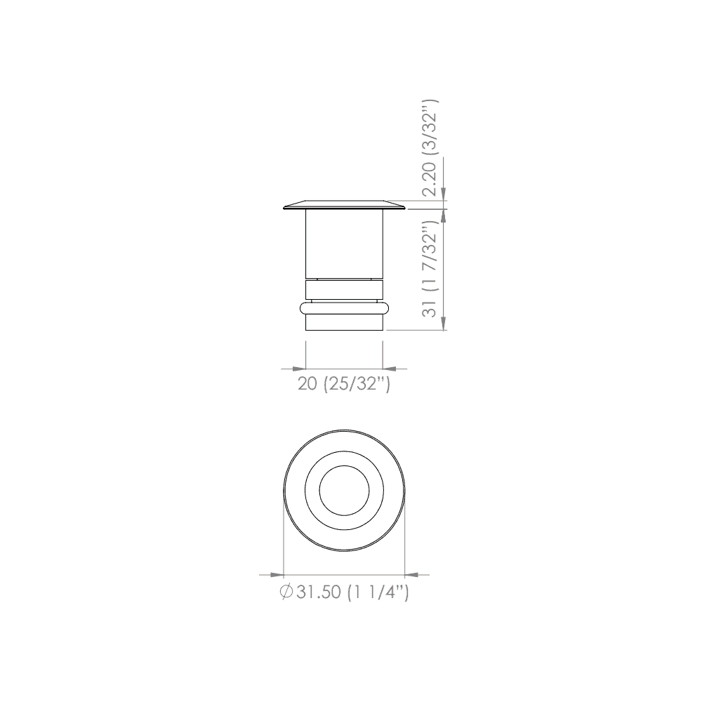 LuxR Micro Recessed Spot - Stainless Steel - Low Voltage