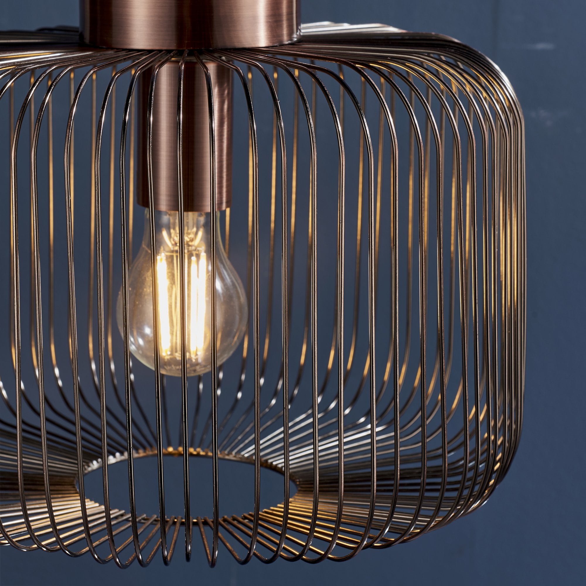 Endon Nicola Single Light Pendant - Antique Copper Plate