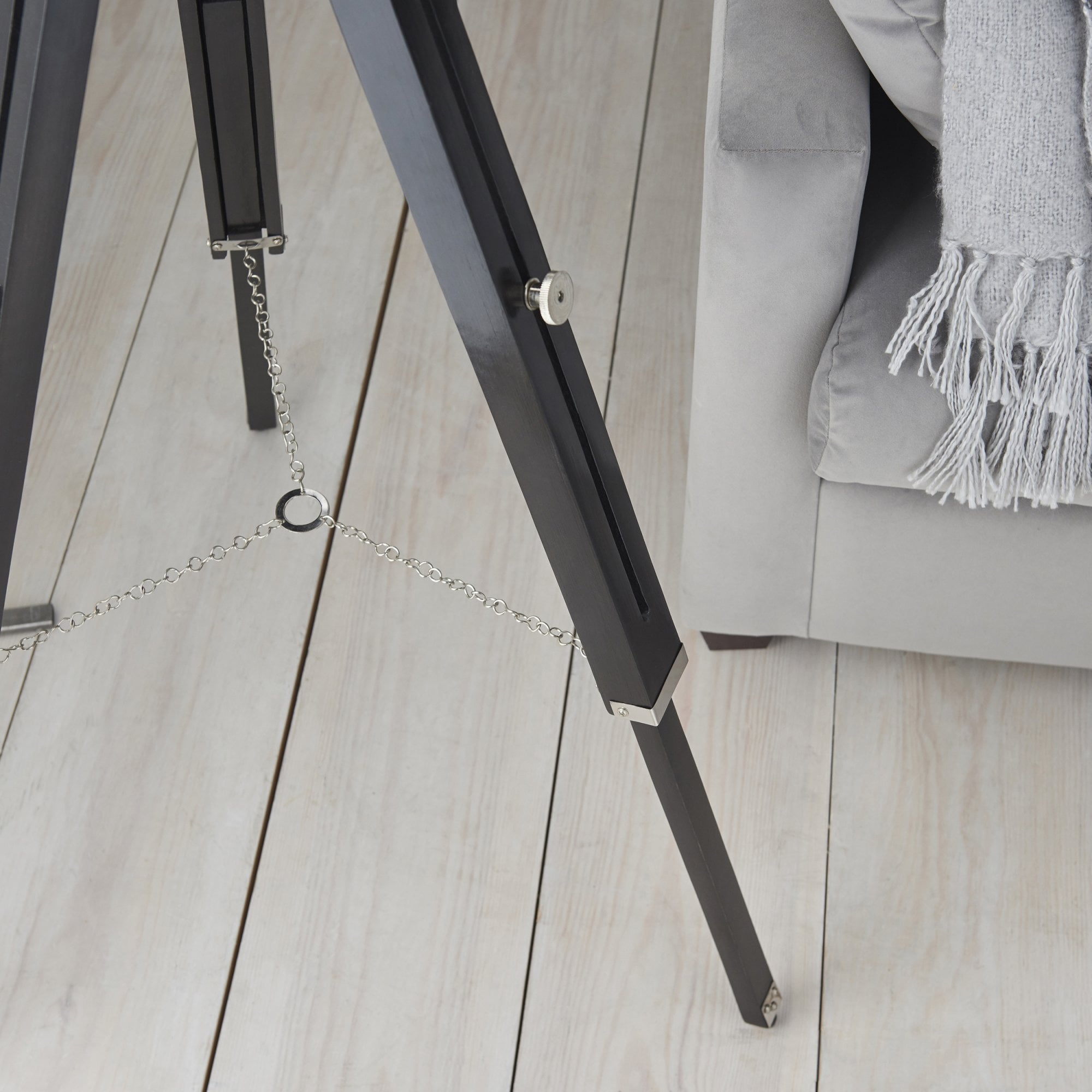 Endon Nautical Single Light Floor Lamp - Polished Nickel Plate & Matt Black