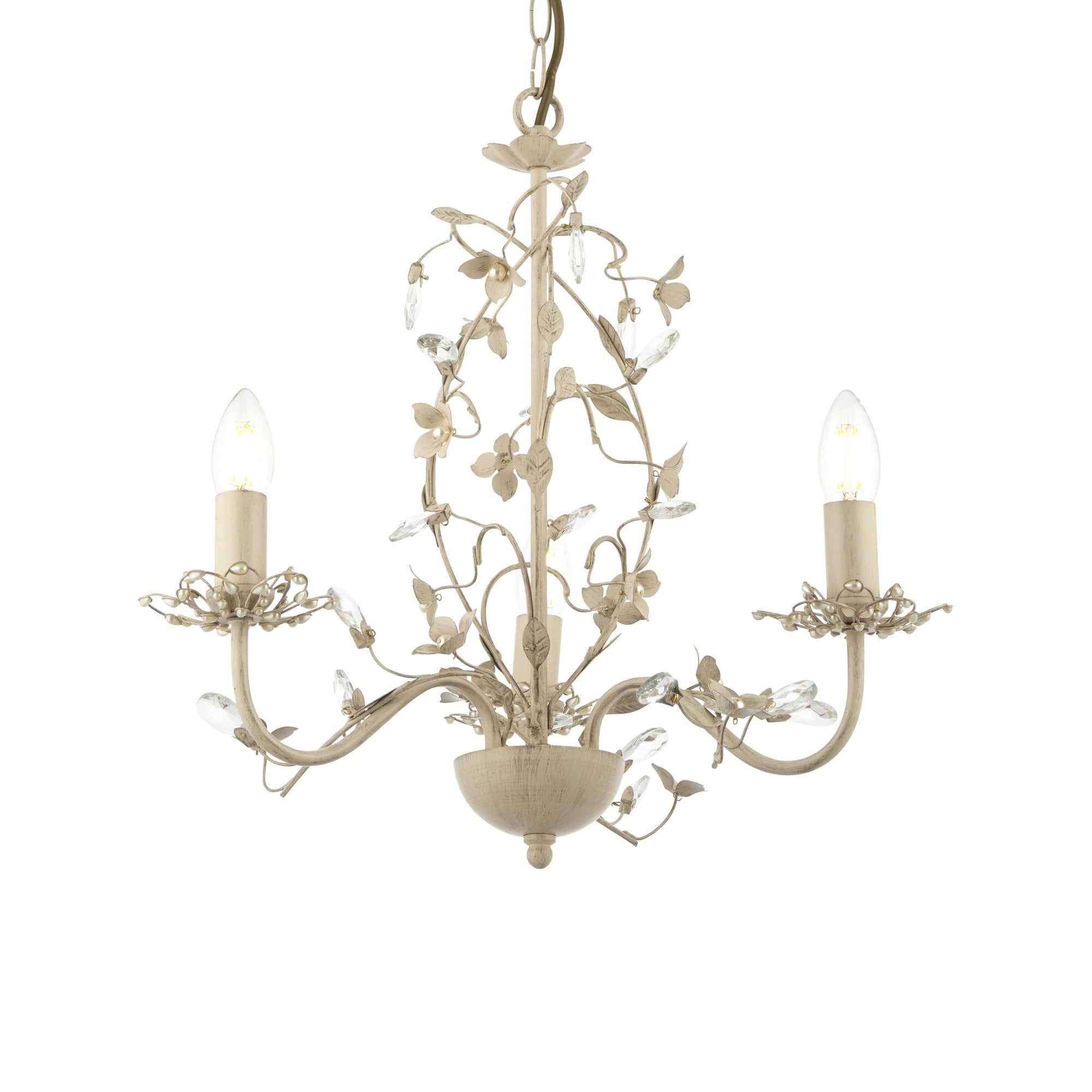 Endon Lullaby 3 Light Pendant  - Cream/Br Gold Paint & Clear/Pearl Acrylic