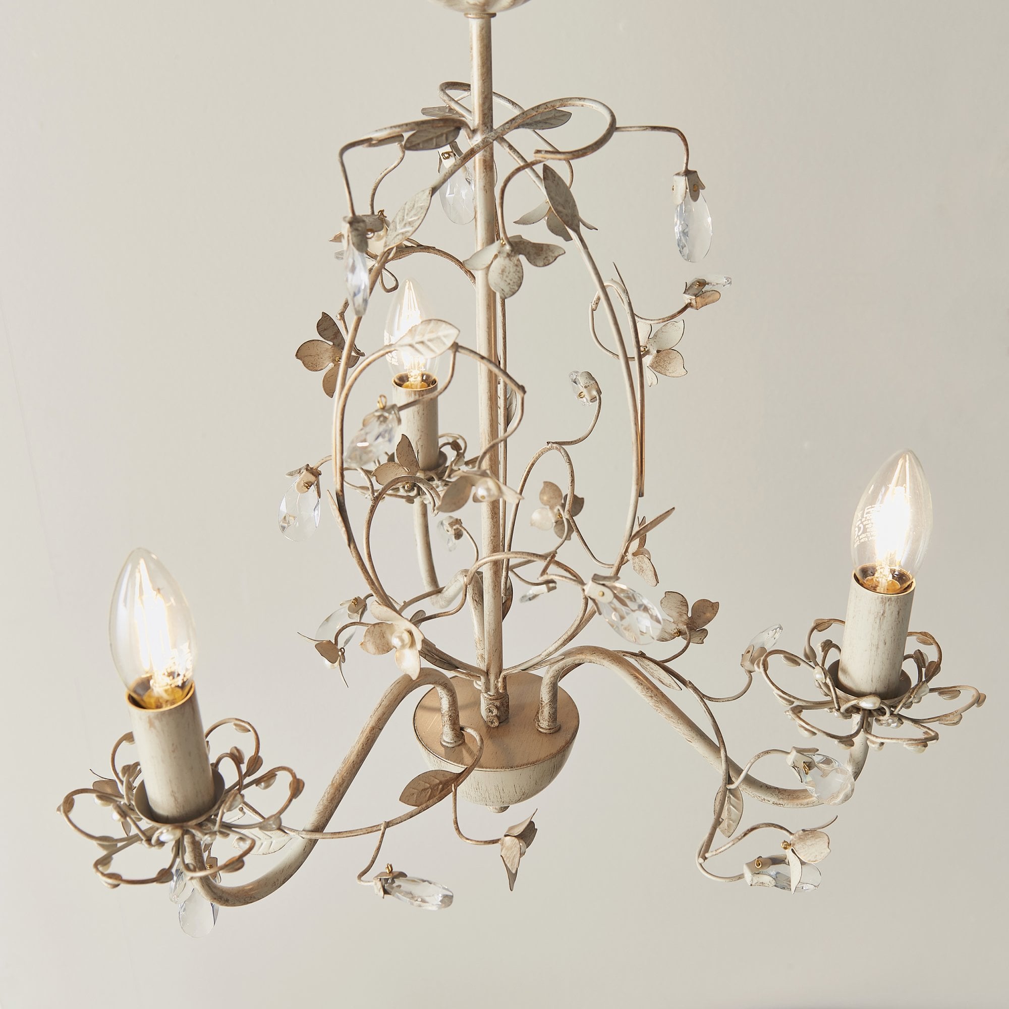 Endon Lullaby 3 Light Pendant  - Cream/Br Gold Paint & Clear/Pearl Acrylic