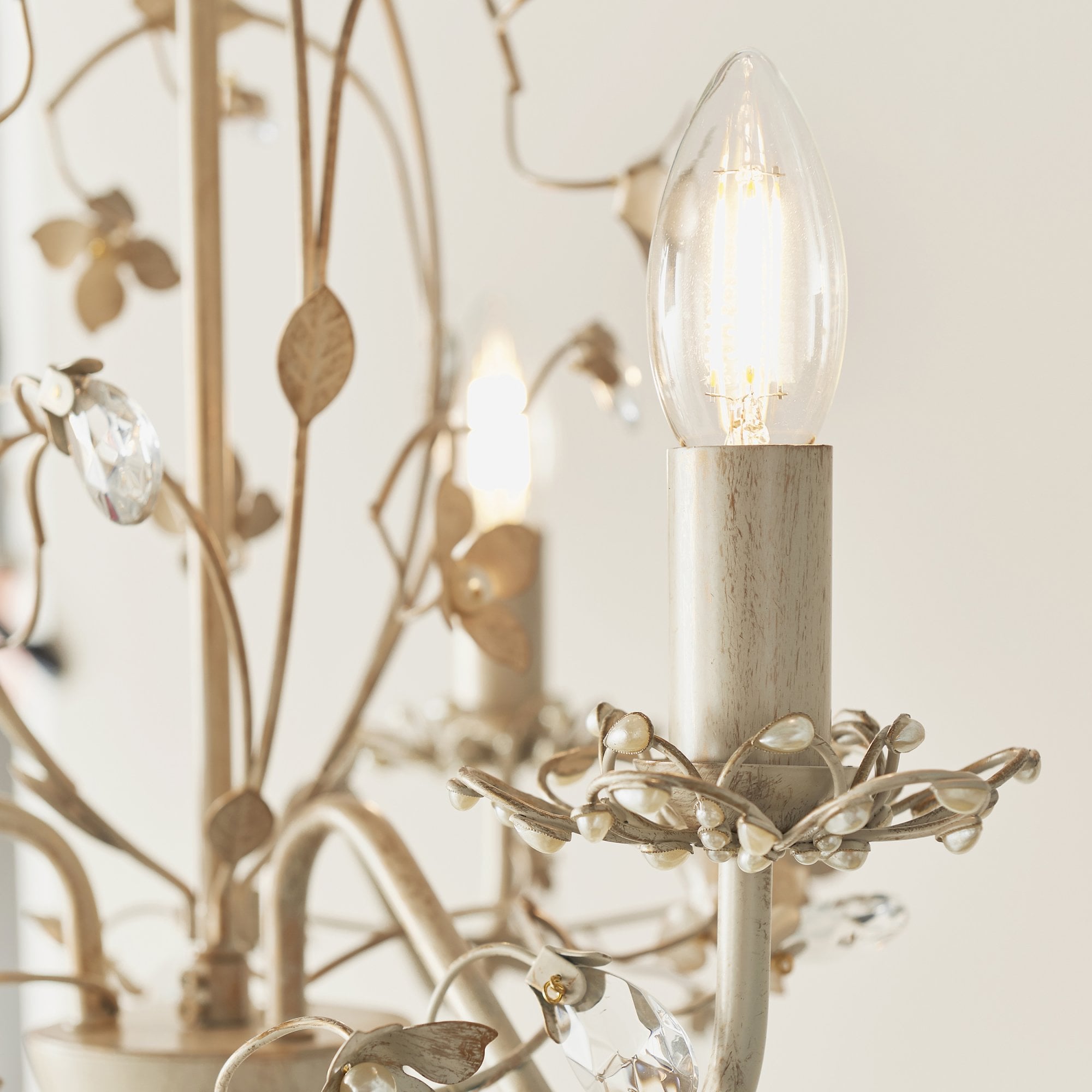 Endon Lullaby 3 Light Pendant  - Cream/Br Gold Paint & Clear/Pearl Acrylic