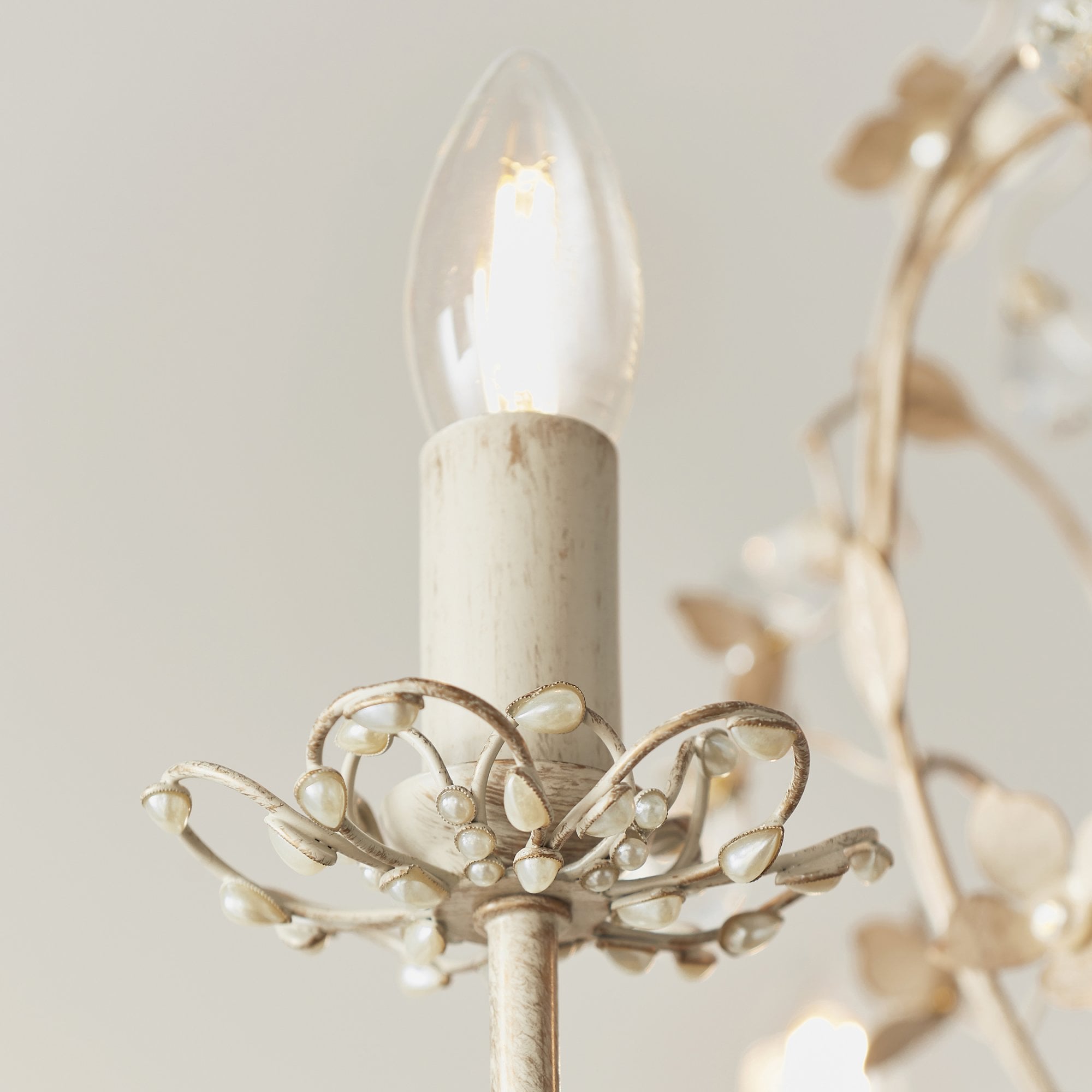 Endon Lullaby 3 Light Pendant  - Cream/Br Gold Paint & Clear/Pearl Acrylic