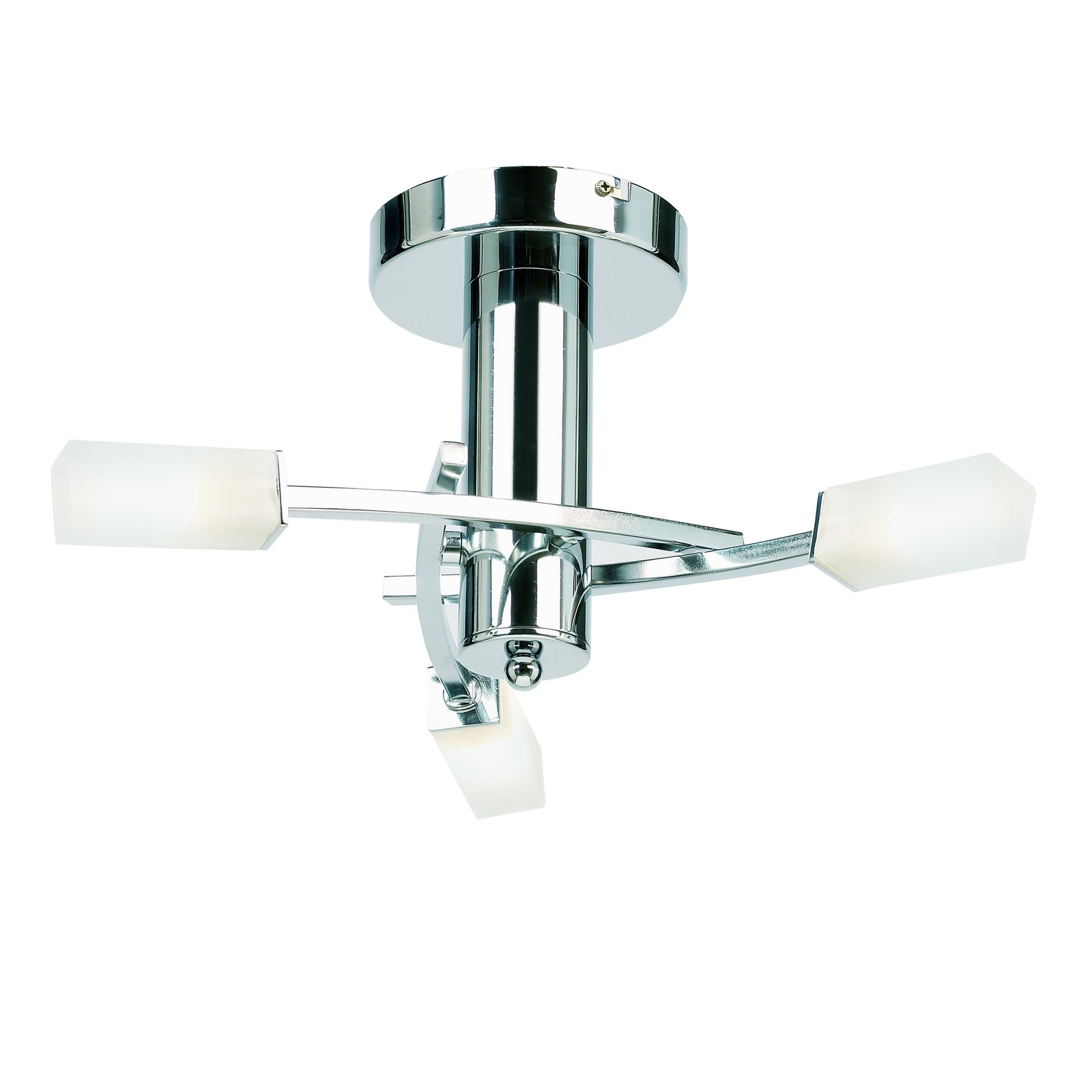 Endon Havana 3 Light Semi Flush Fitting  - Chrome Plate & Frosted Glass