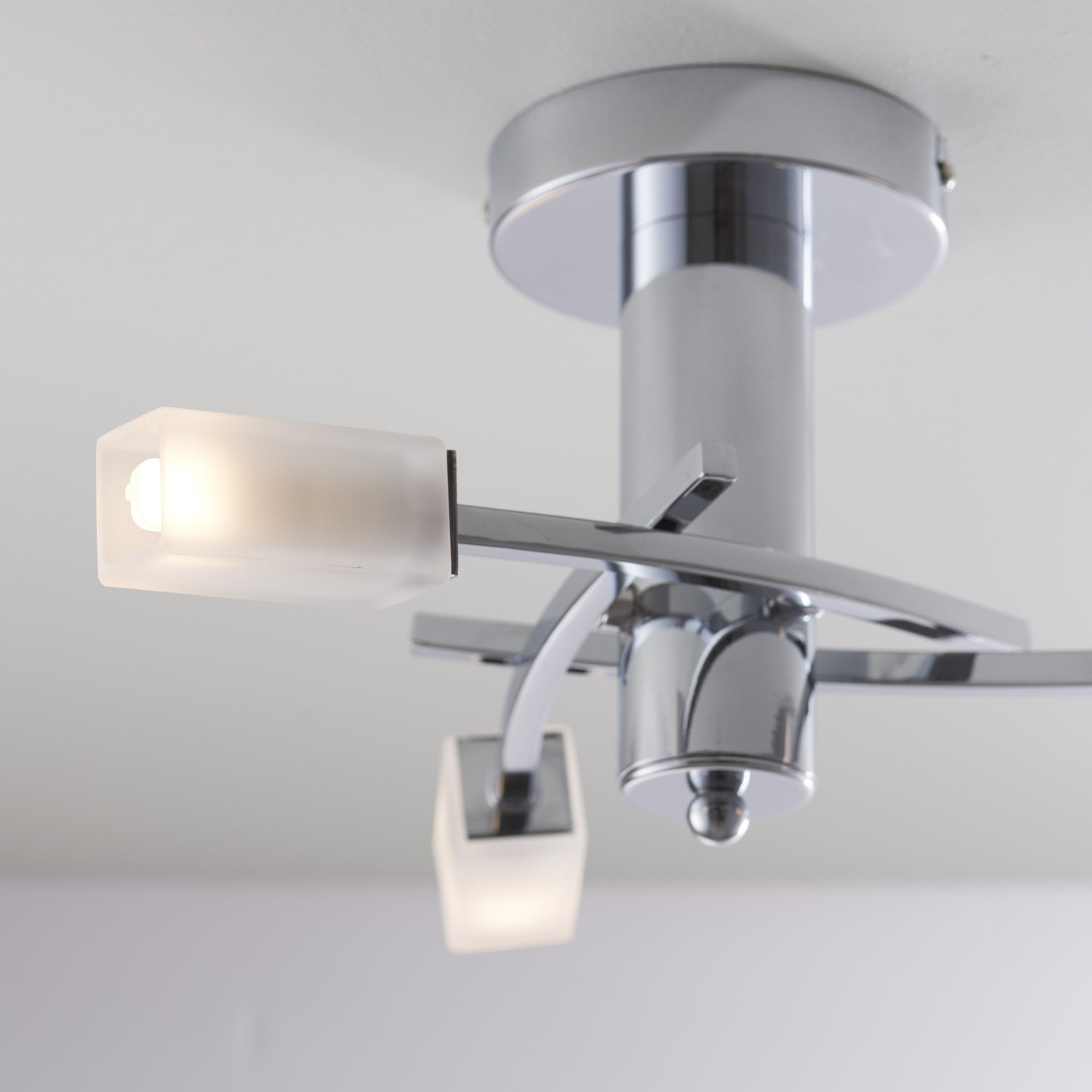 Endon Havana 3 Light Semi Flush Fitting  - Chrome Plate & Frosted Glass