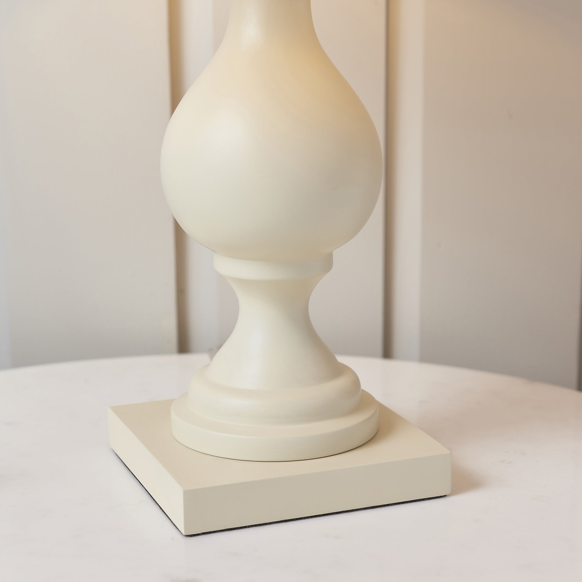 Endon Marsham Single Light Table Lamp - Ivory Painted Wood & Ivory Fabric
