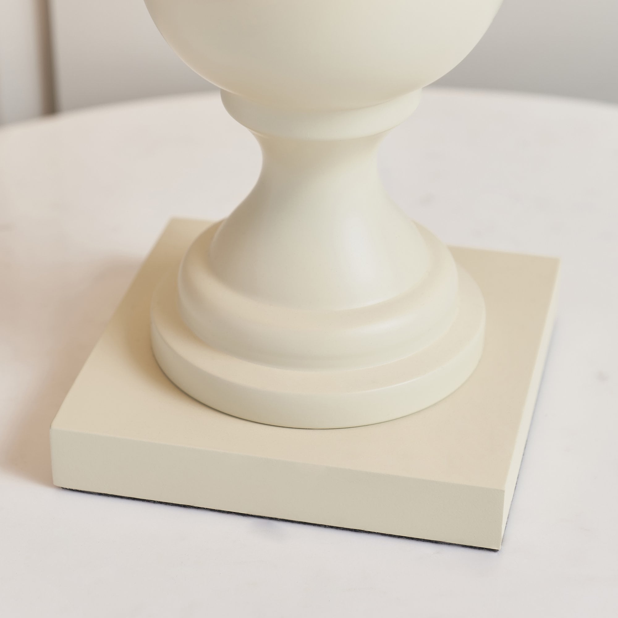 Endon Marsham Single Light Table Lamp - Ivory Painted Wood & Ivory Fabric