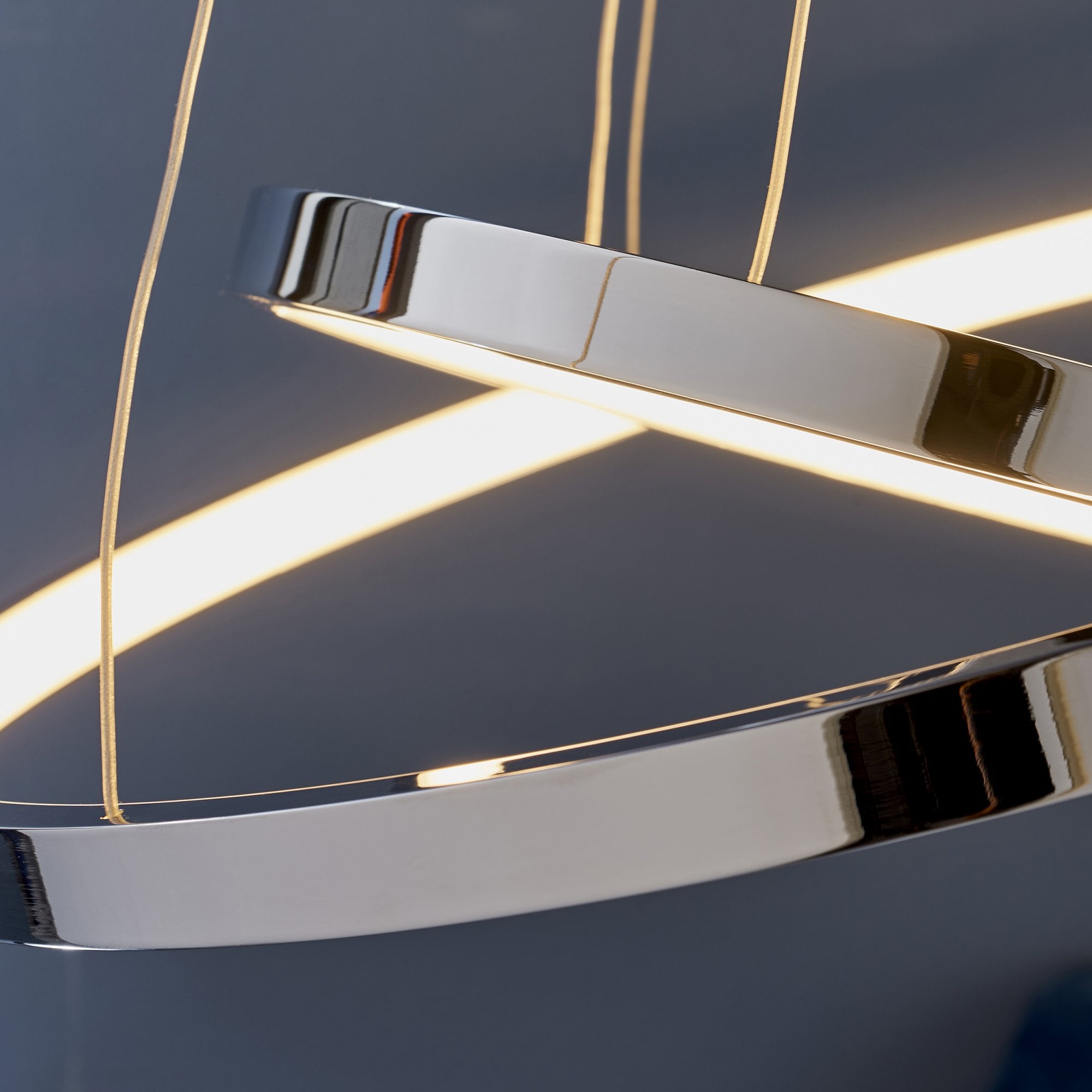 Endon Kline 2 Ring Pendant  - Chrome Plate & Frosted Acrylic