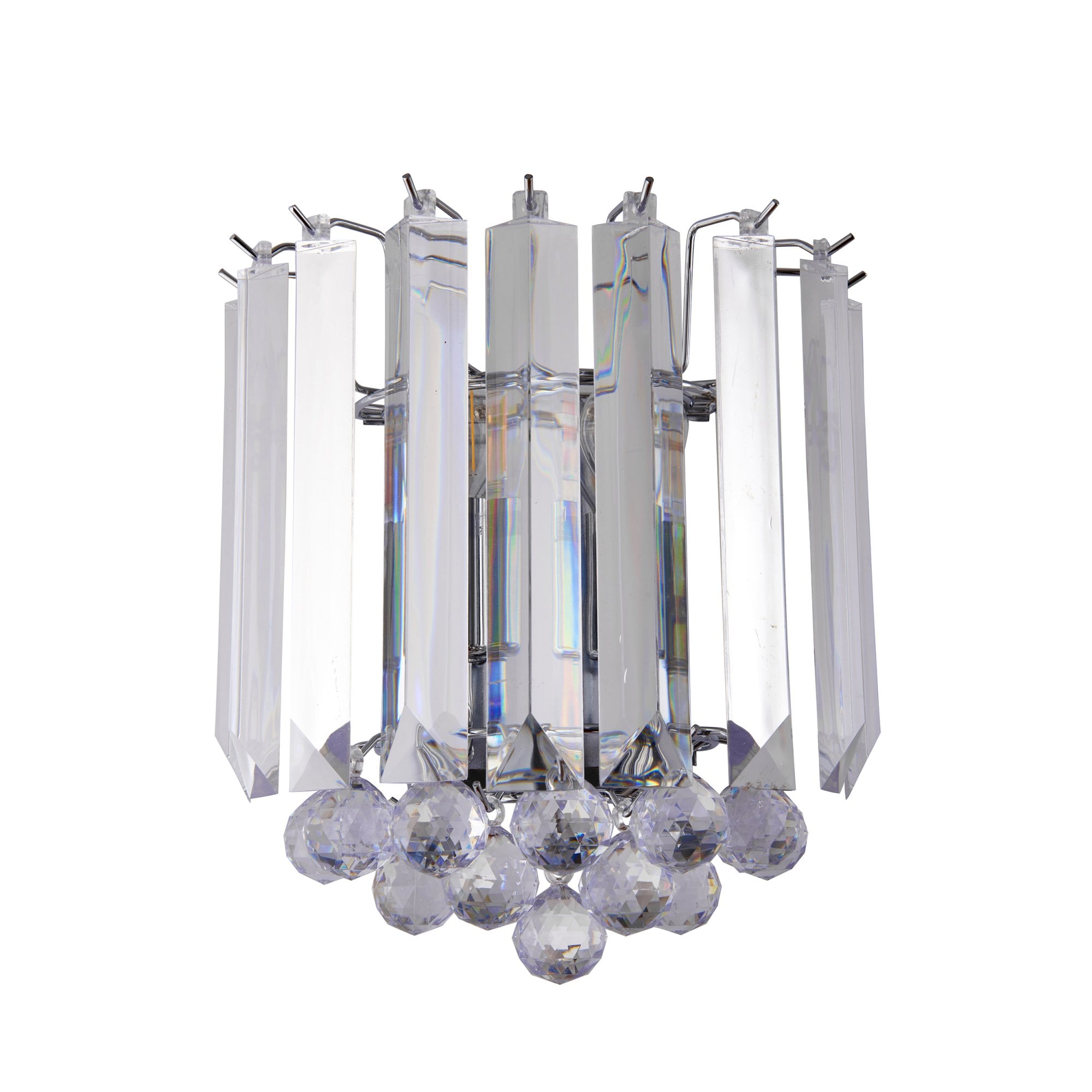 Endon Fargo 2 Light Wall Light - Chrome Plate & Clear Acrylic