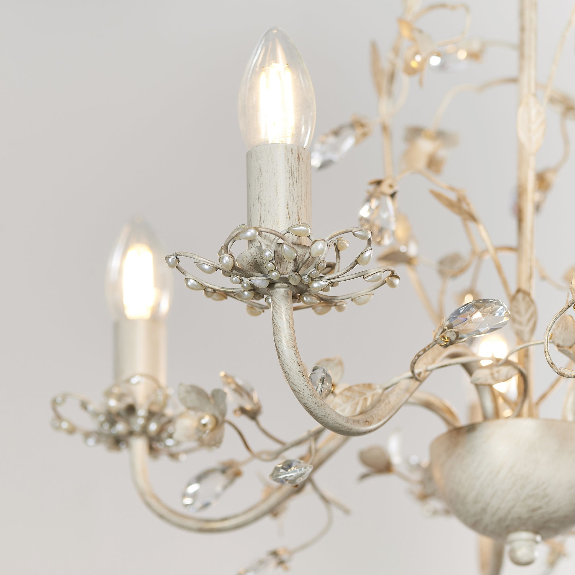 Endon Lullaby 5 Light Pendant  - Cream/Br Gold Paint & Clear/Pearl Acrylic