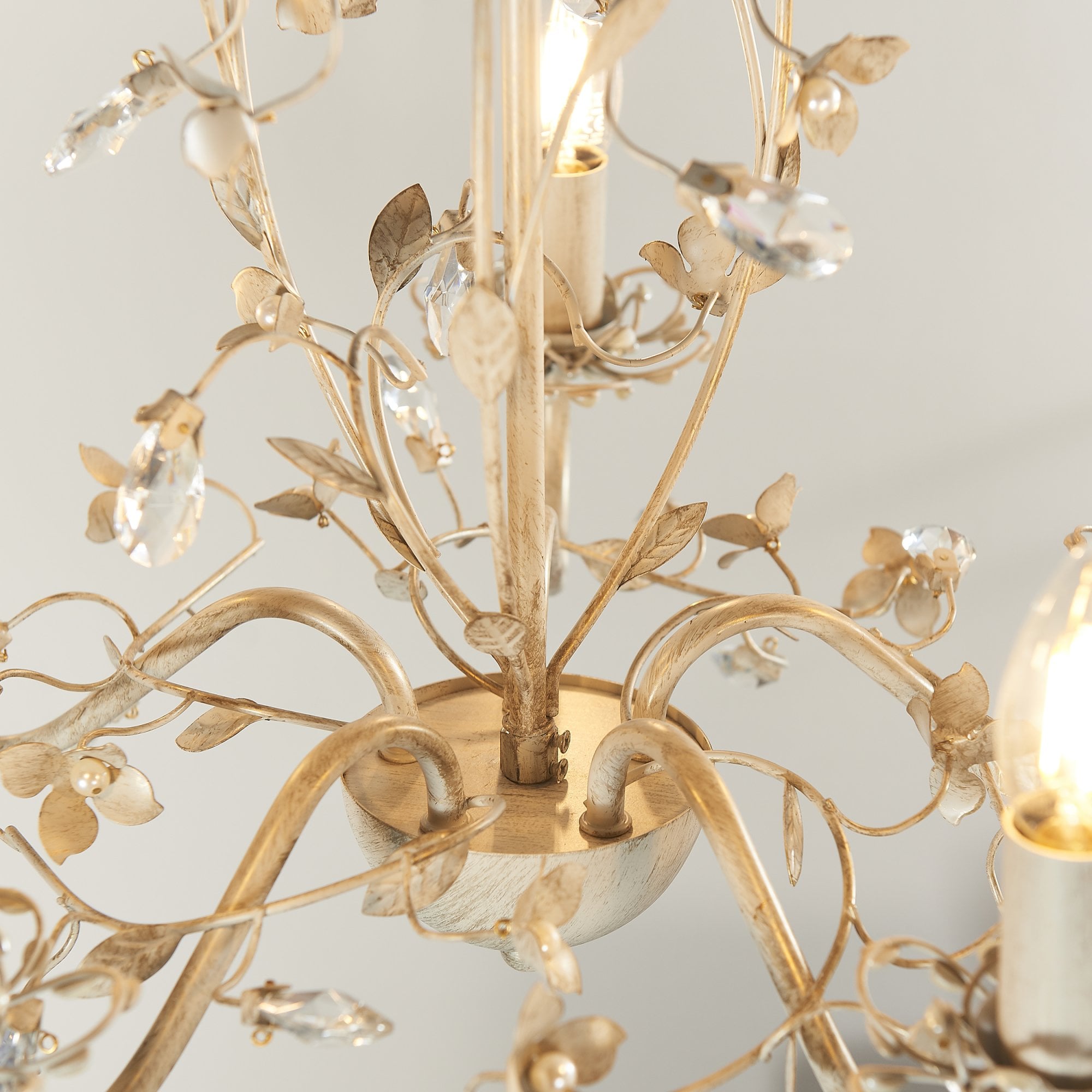 Endon Lullaby 5 Light Pendant  - Cream/Br Gold Paint & Clear/Pearl Acrylic