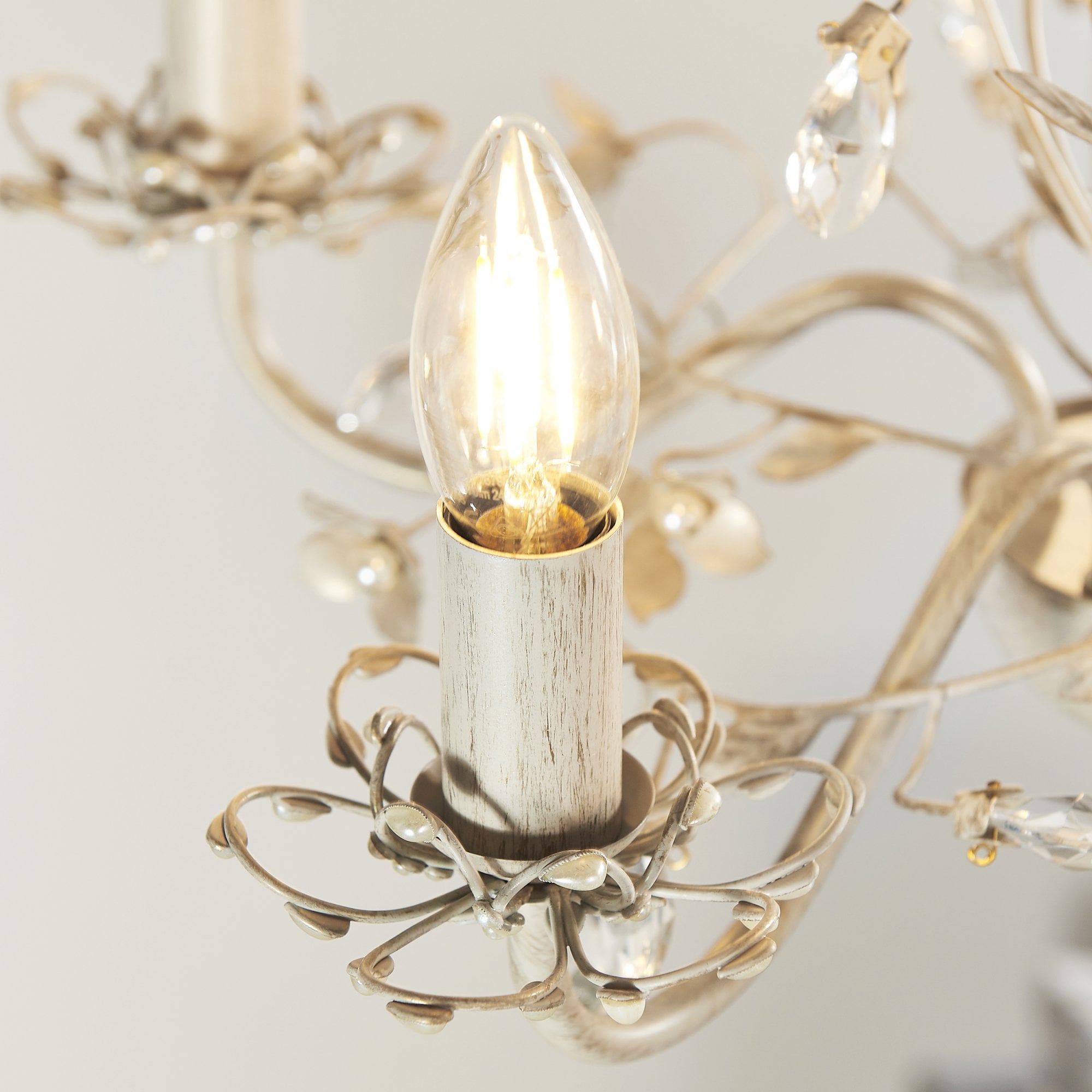 Endon Lullaby 5 Light Pendant  - Cream/Br Gold Paint & Clear/Pearl Acrylic