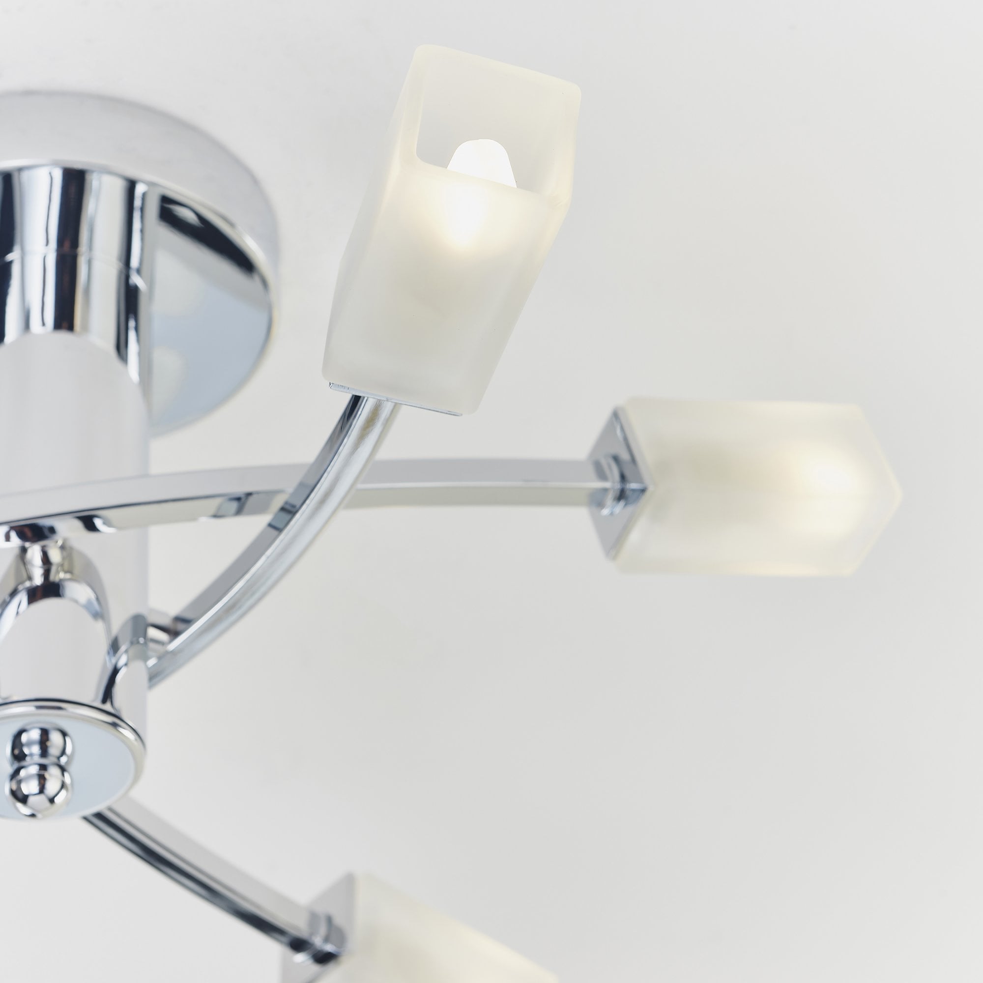 Endon Havana 6 Light Semi Flush Fitting  - Chrome Plate & Frosted Glass