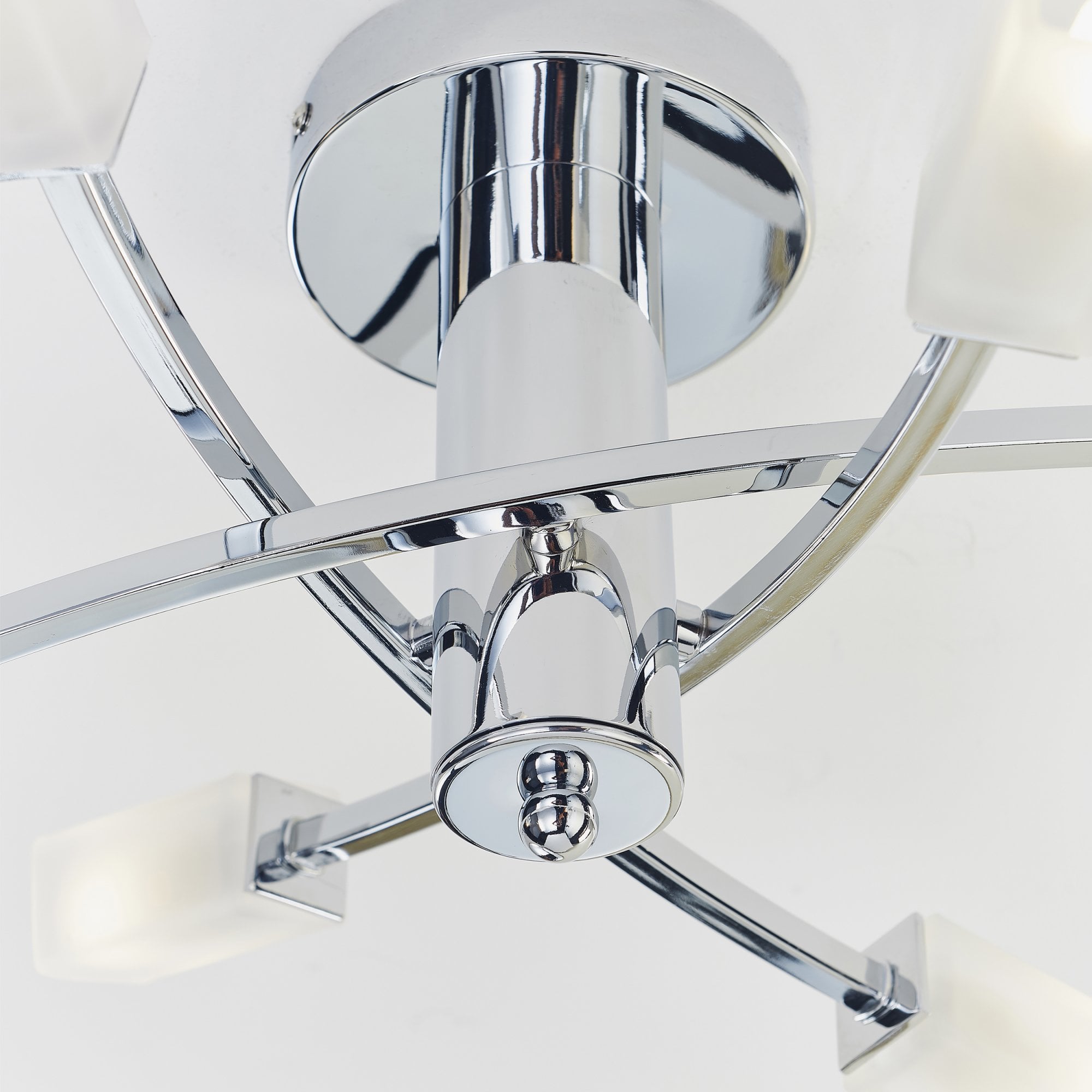 Endon Havana 6 Light Semi Flush Fitting  - Chrome Plate & Frosted Glass
