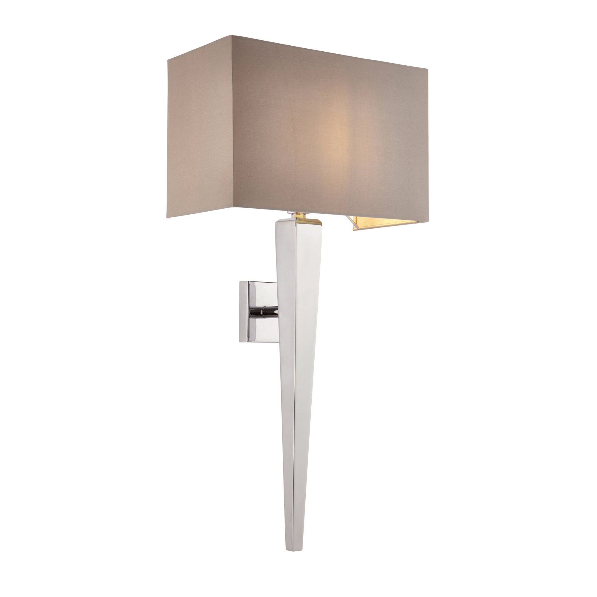 Endon Moreto Single Light Wall Light  - Chrome Plate & Grey & Silver Fabric