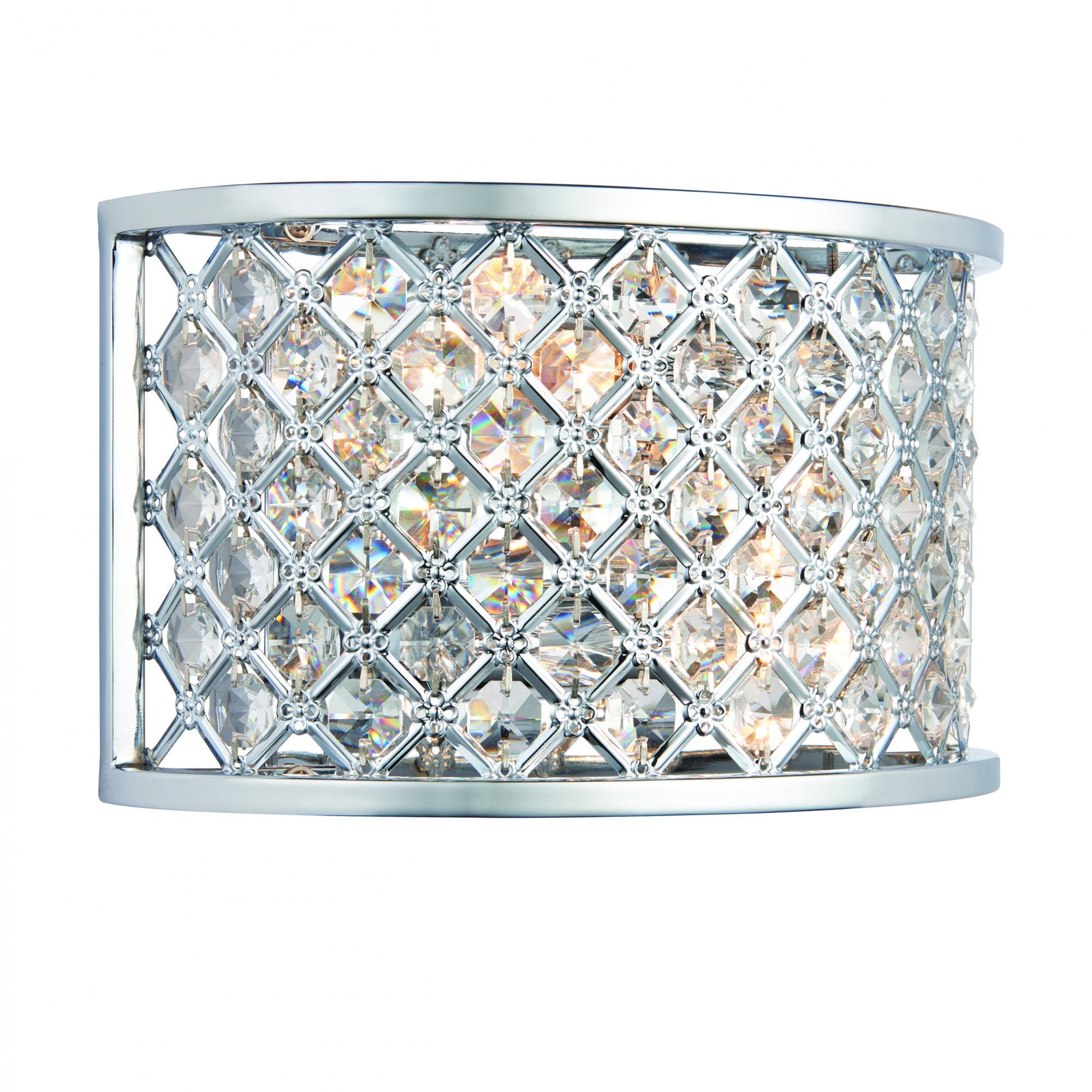 Endon Hudson 2 Light Wall Light  - Chrome Plate & Clear Crystal
